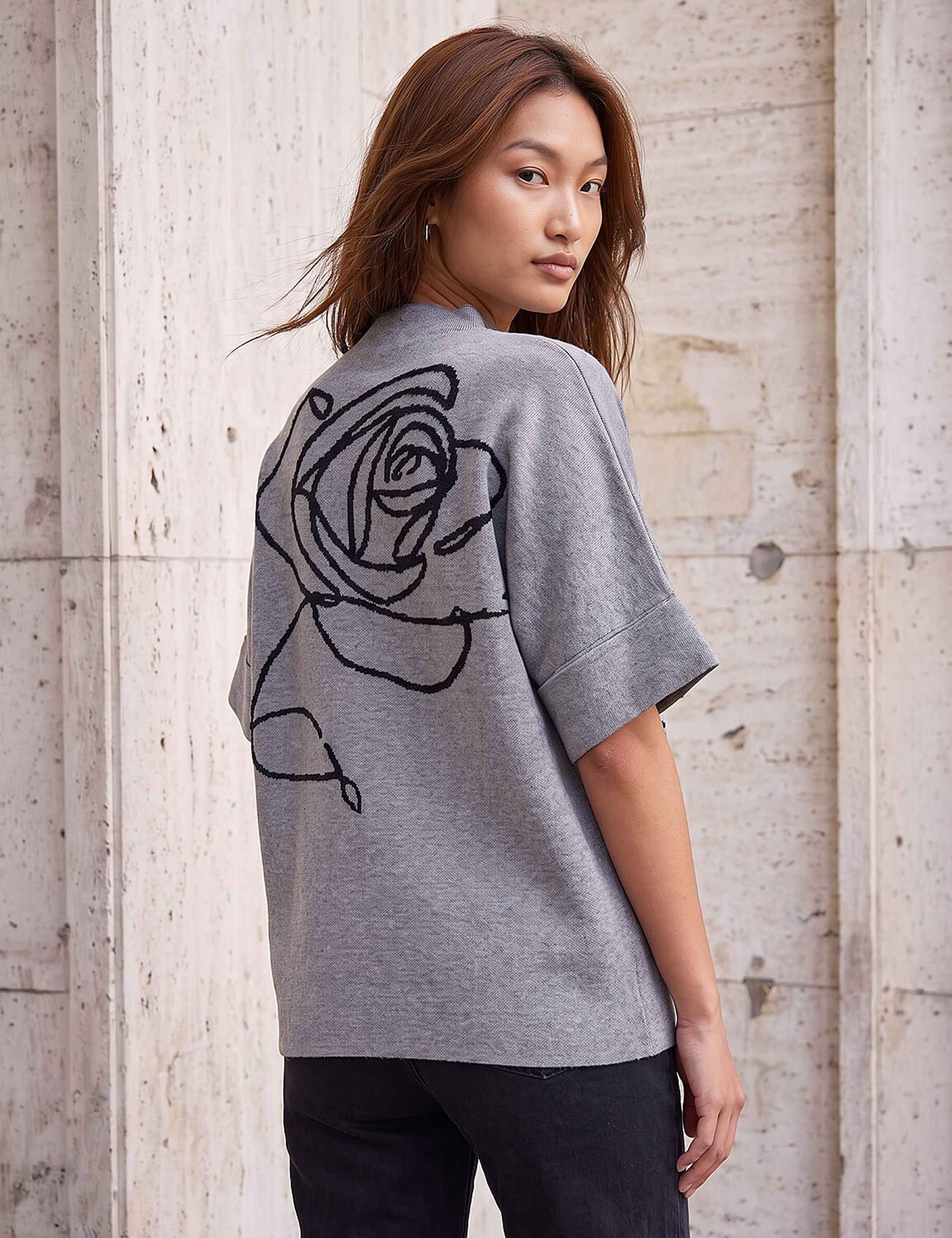 Rayon Blend Rose High Neck Jumper 3 of 4