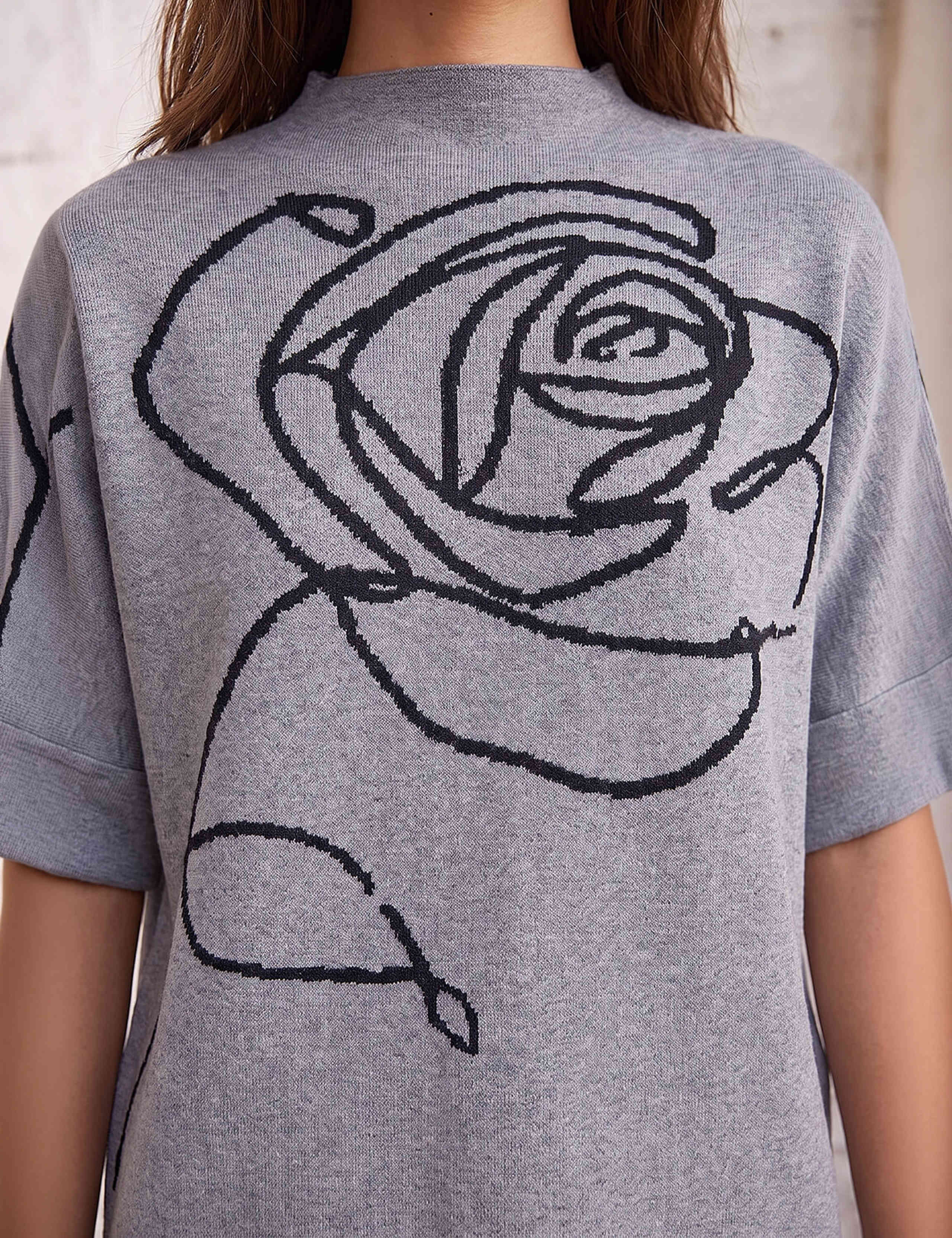 Rayon Blend Rose High Neck Jumper 4 of 4