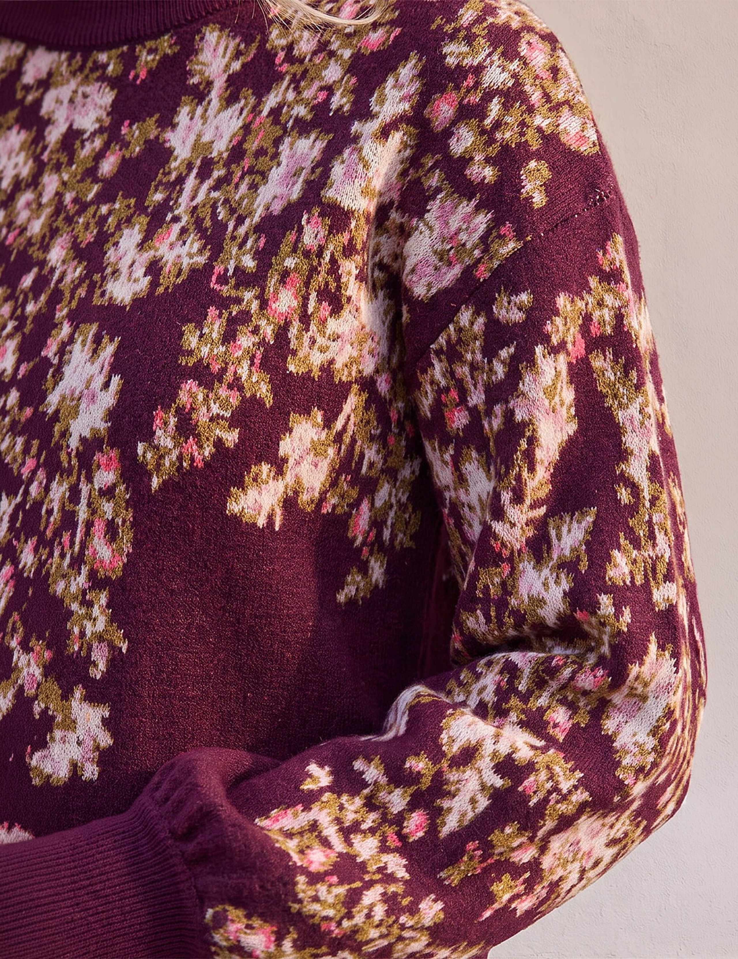 Rayon Blend Floral Balloon Sleeve Jumper 4 of 4