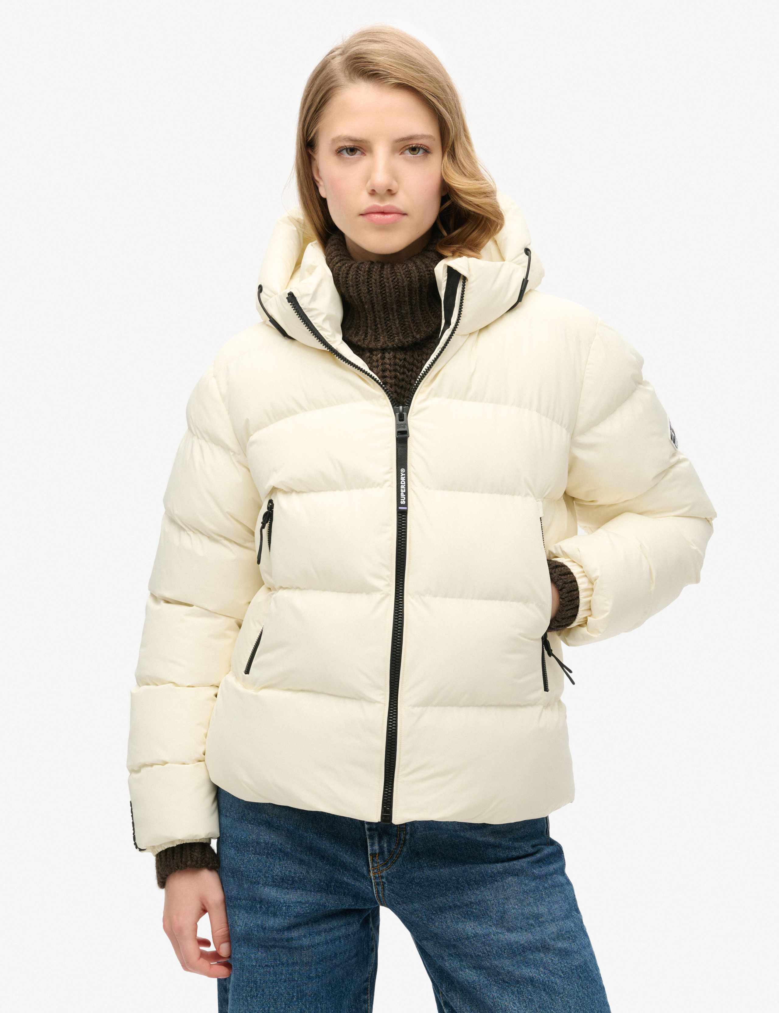 Padded Hooded High Neck Puffer Jacket 1 of 7