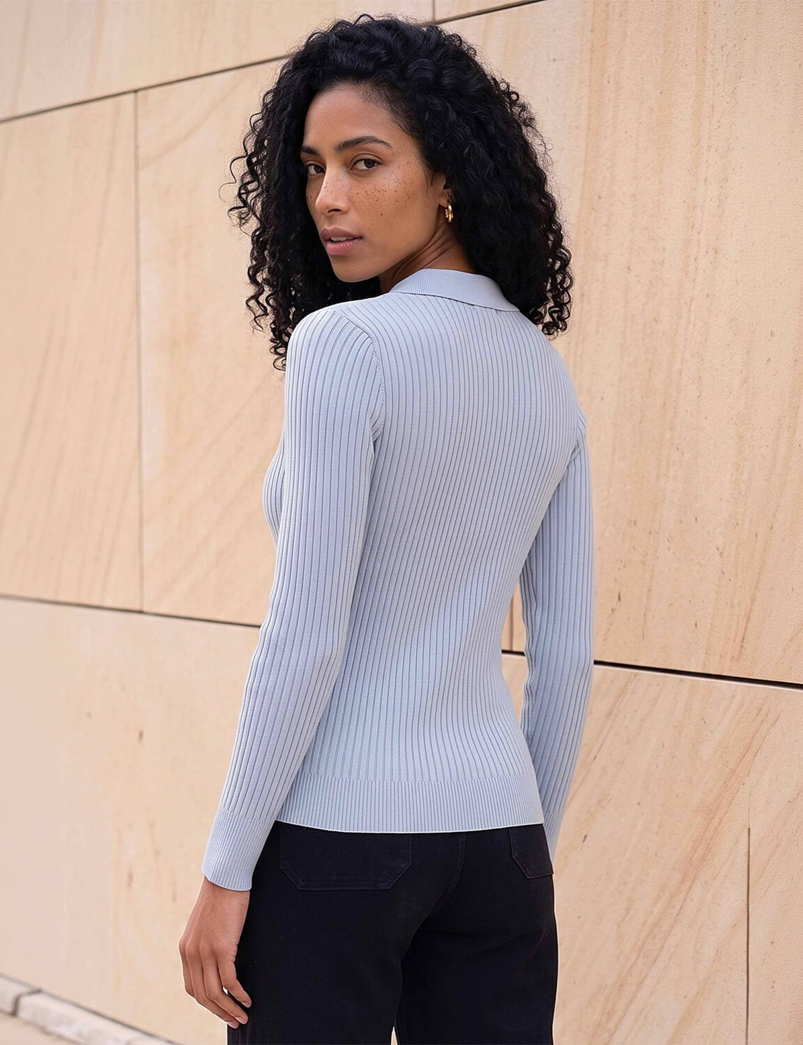Collared Ribbed Cable Knit Jumper 2 of 4