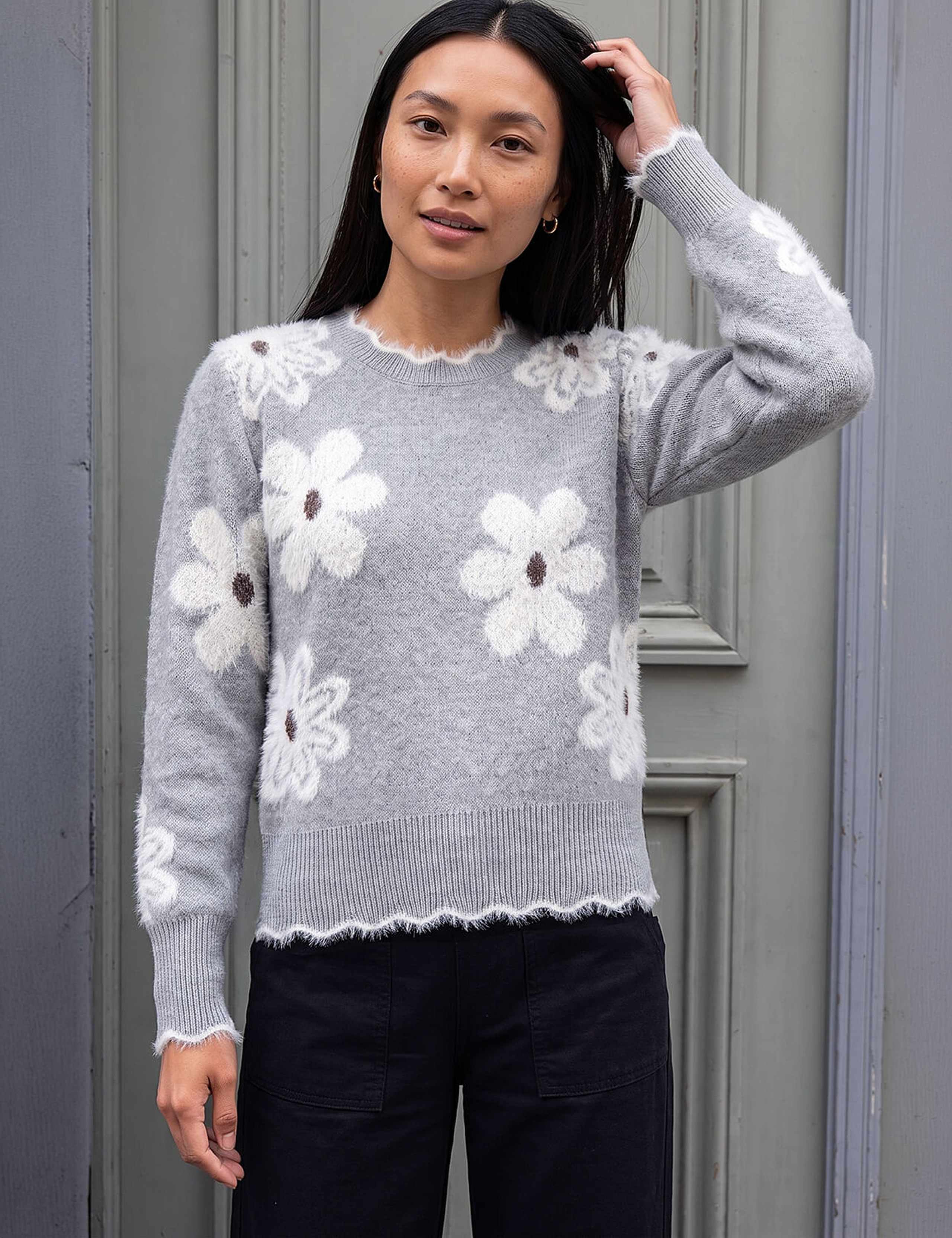 Fluffy Floral Jumper 1 of 4