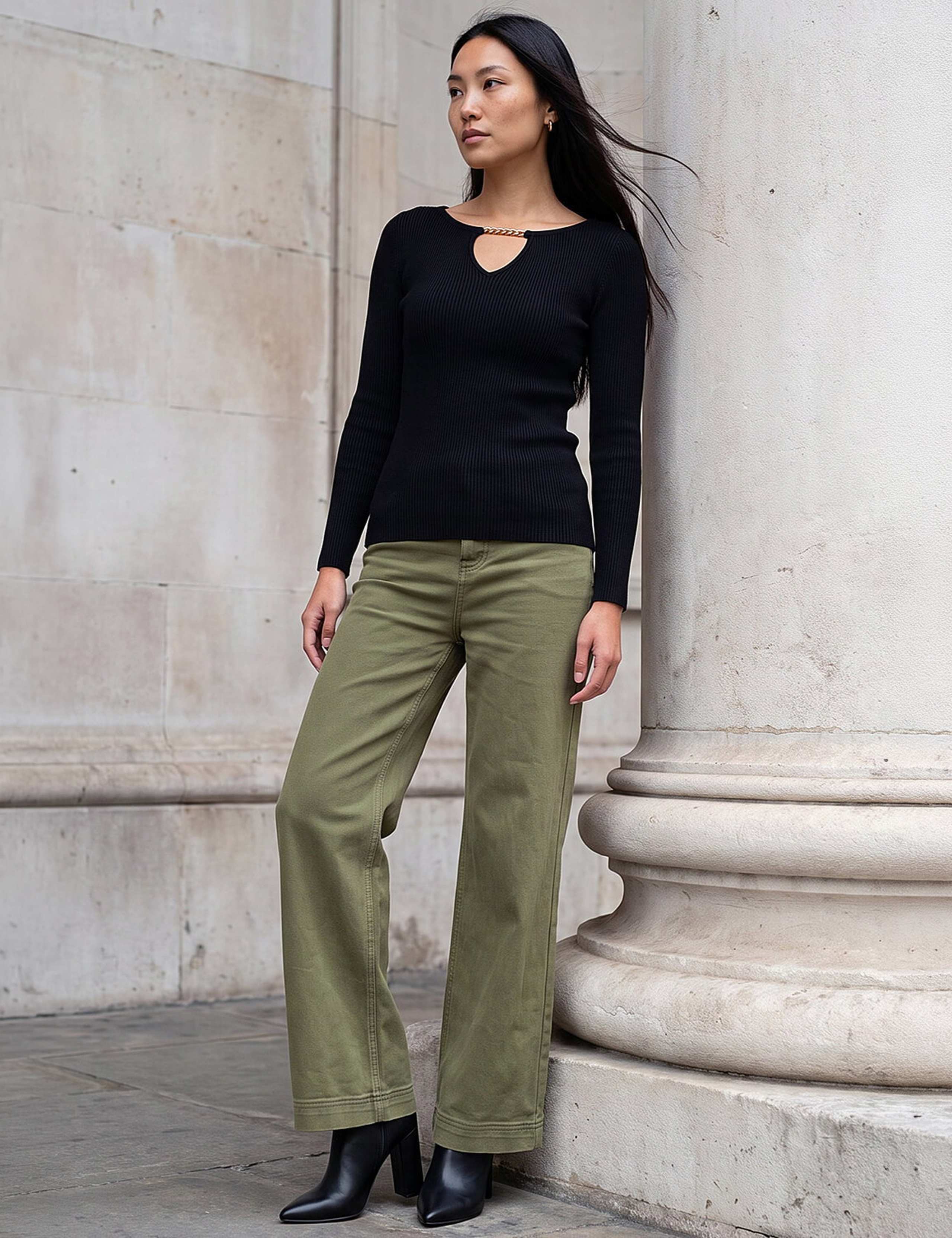 Rayon Blend Chain Neck Detail Jumper 2 of 4