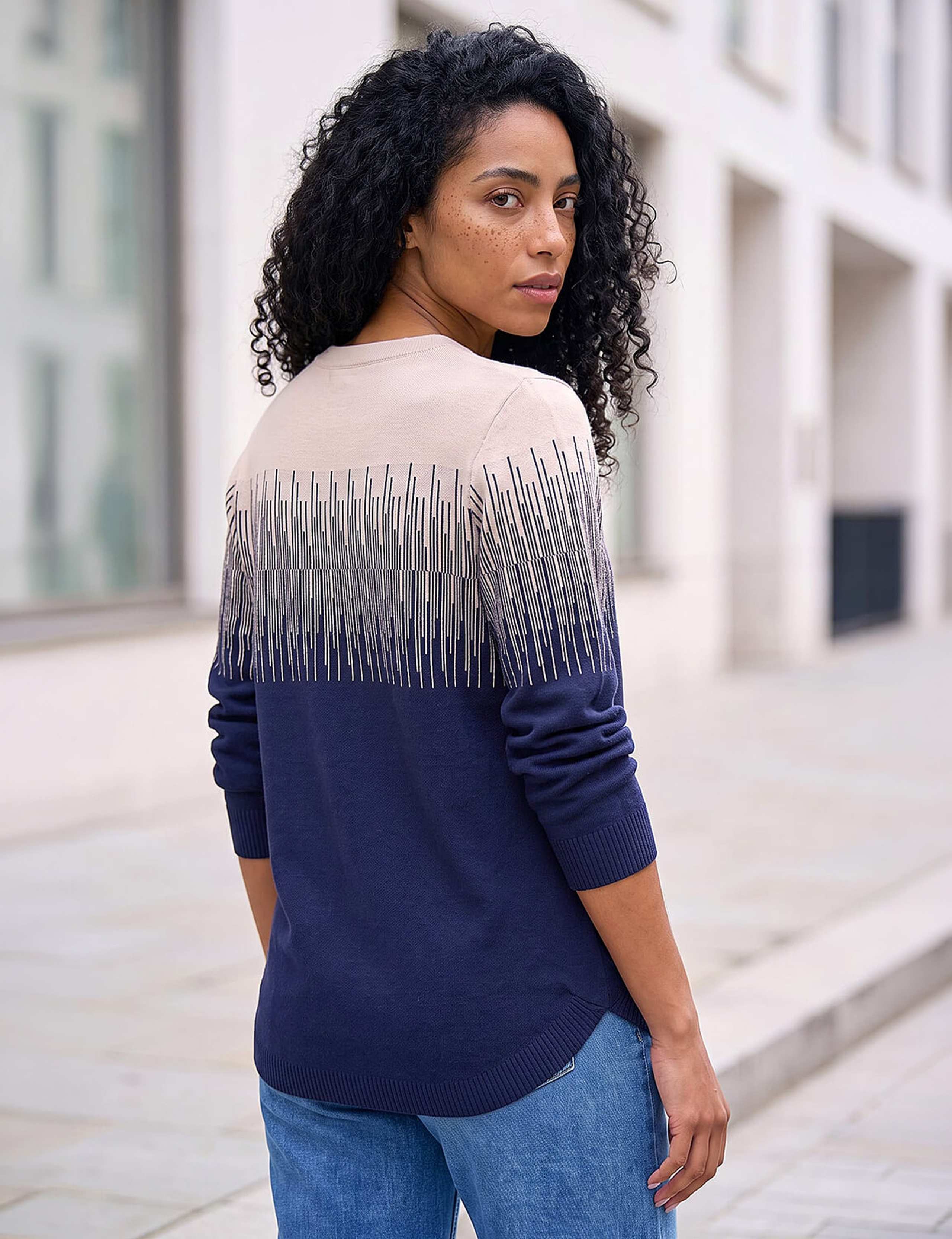 Rayon Blend Colour Block Round Neck Jumper 2 of 4