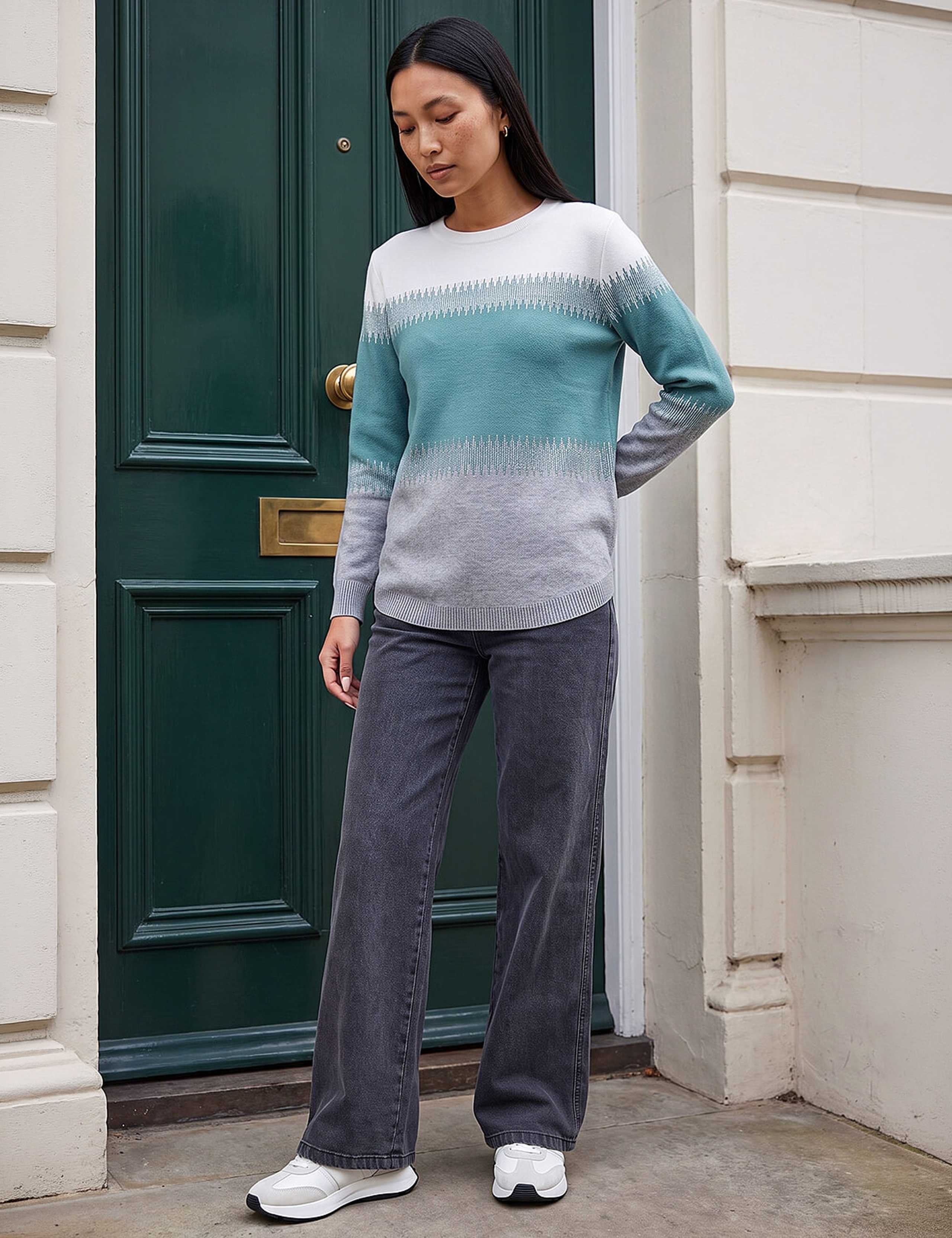 Rayon Blend Colour Block Embellished Jumper 2 of 4