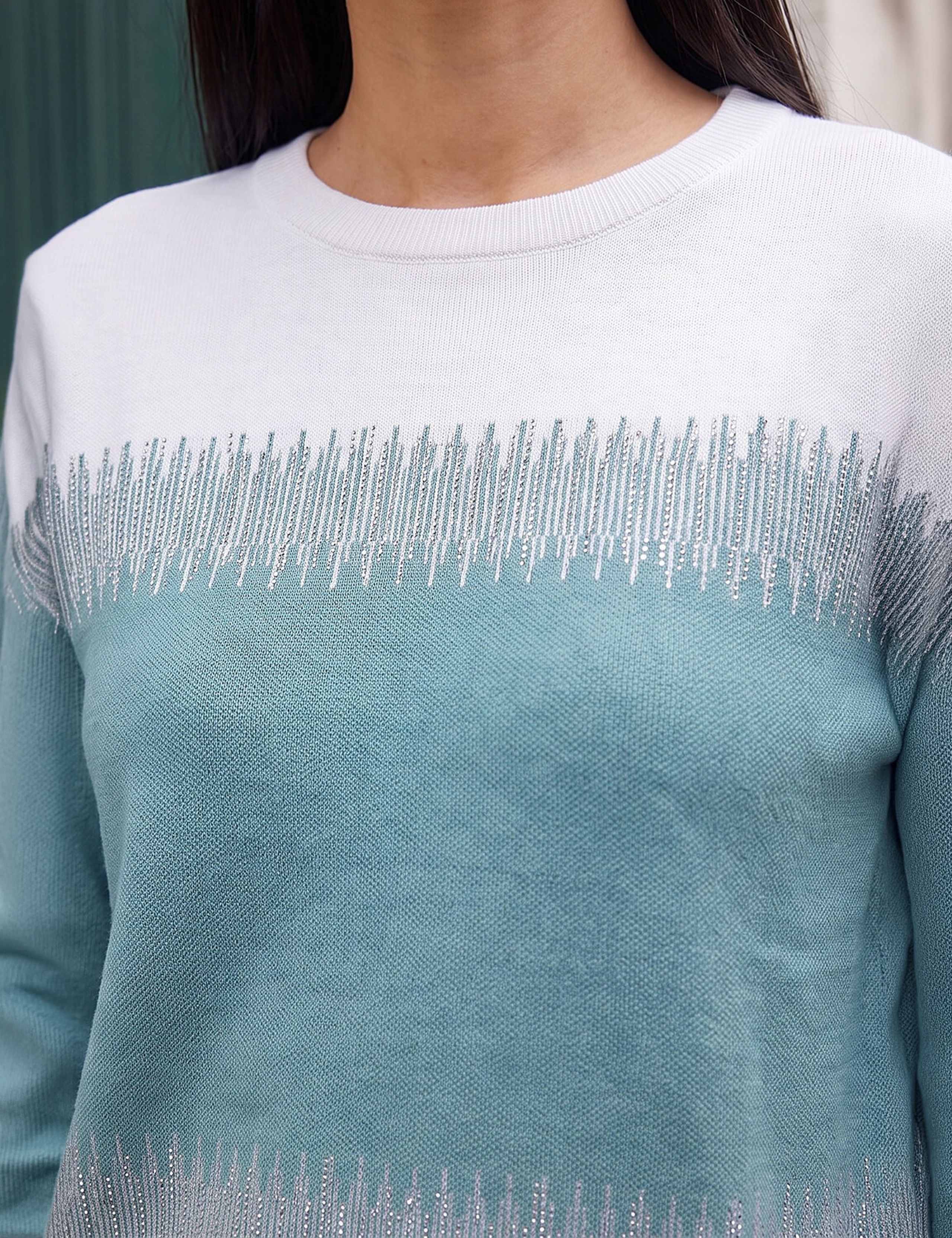 Rayon Blend Colour Block Embellished Jumper 4 of 4