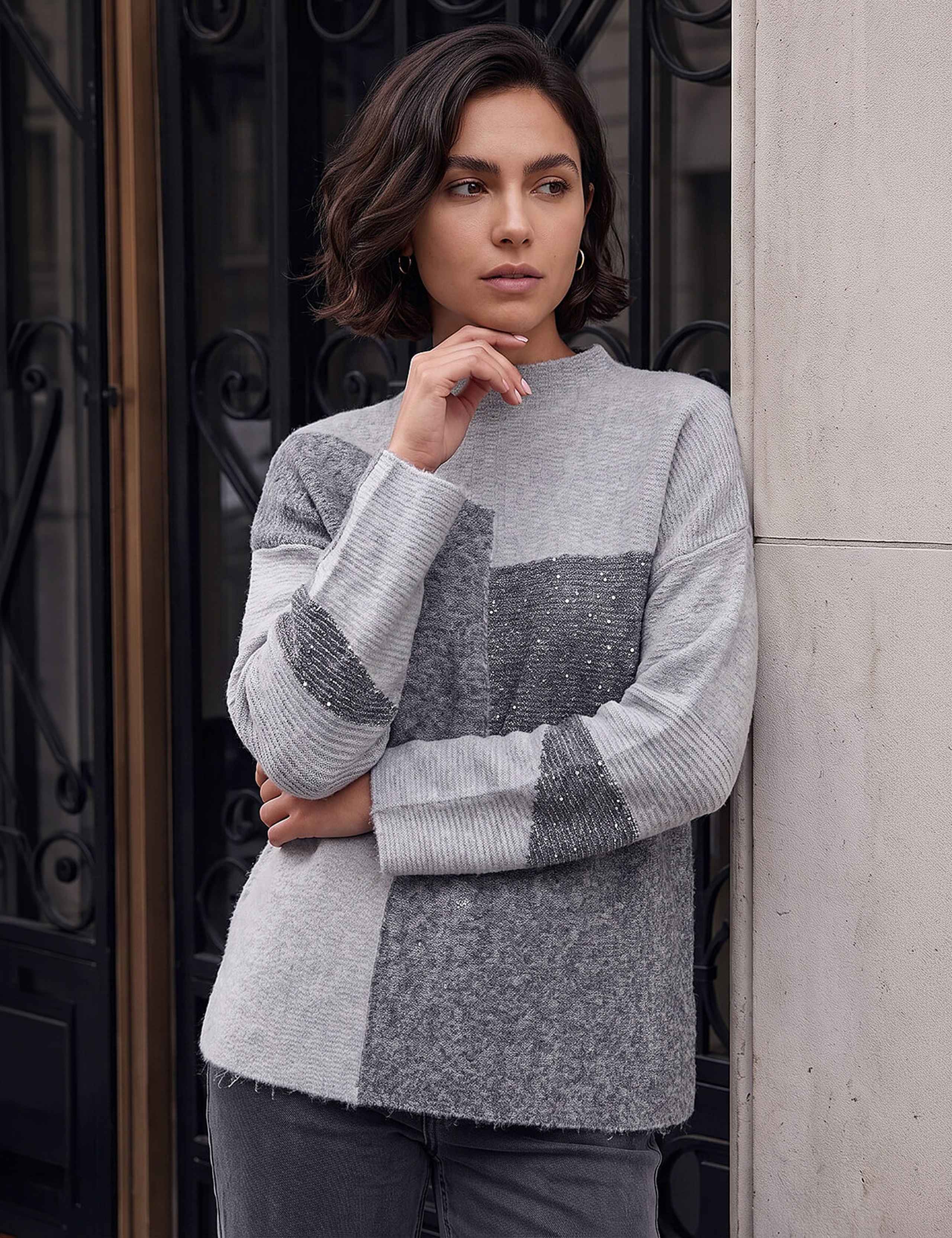 Colour Block Knit Jumper 1 of 4