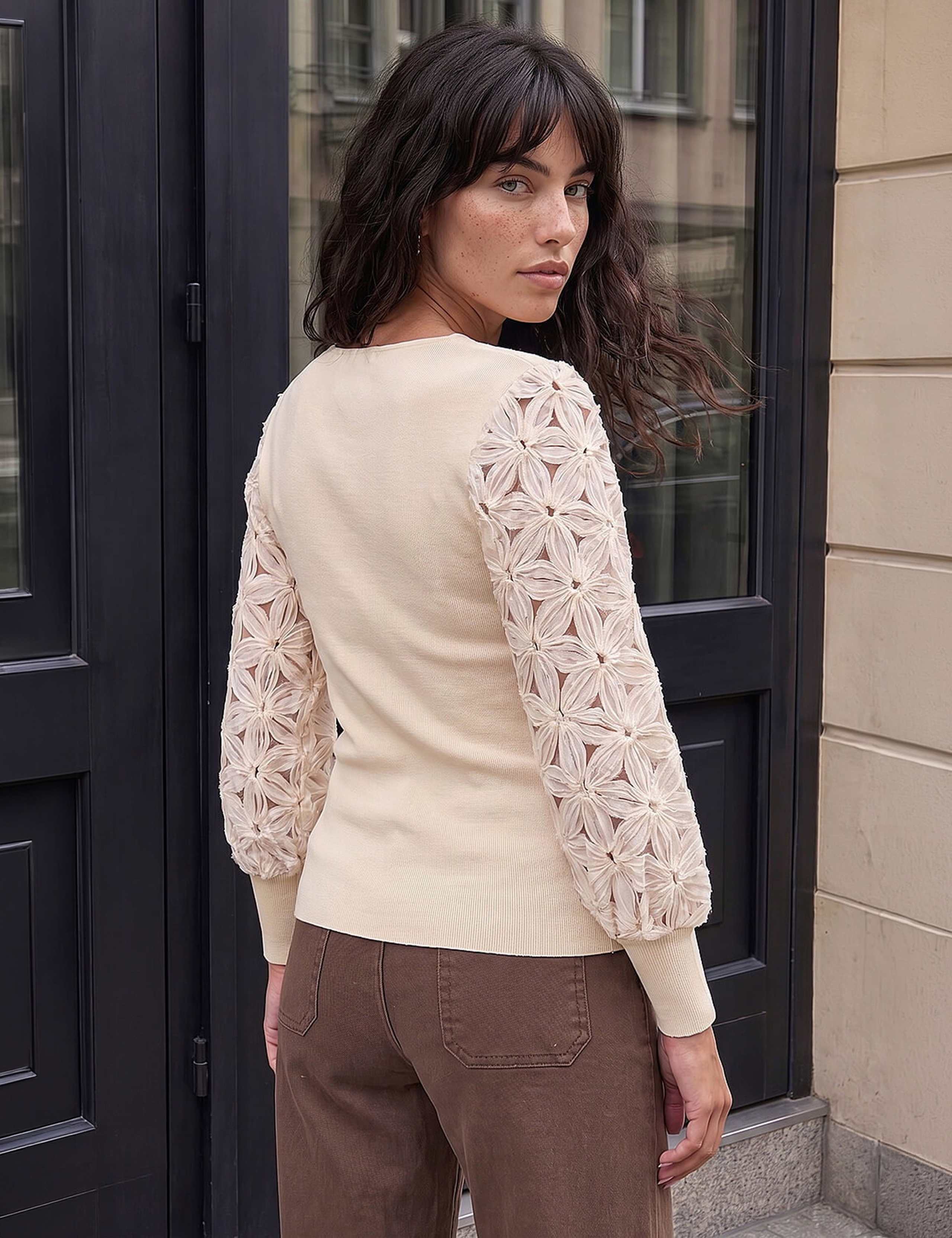Rayon Blend Floral Woven Sleeve Jumper 3 of 4