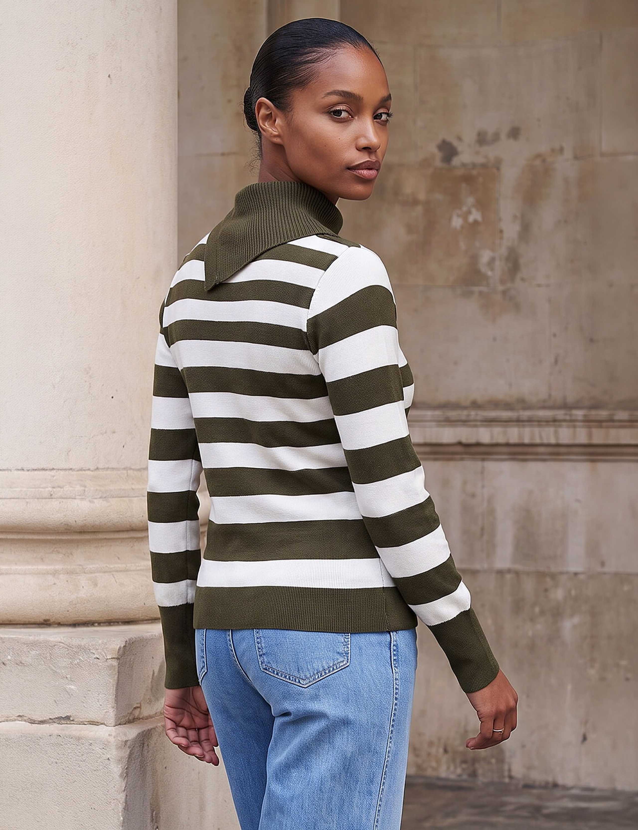 Rayon Rich Striped Button Detail Jumper 3 of 4