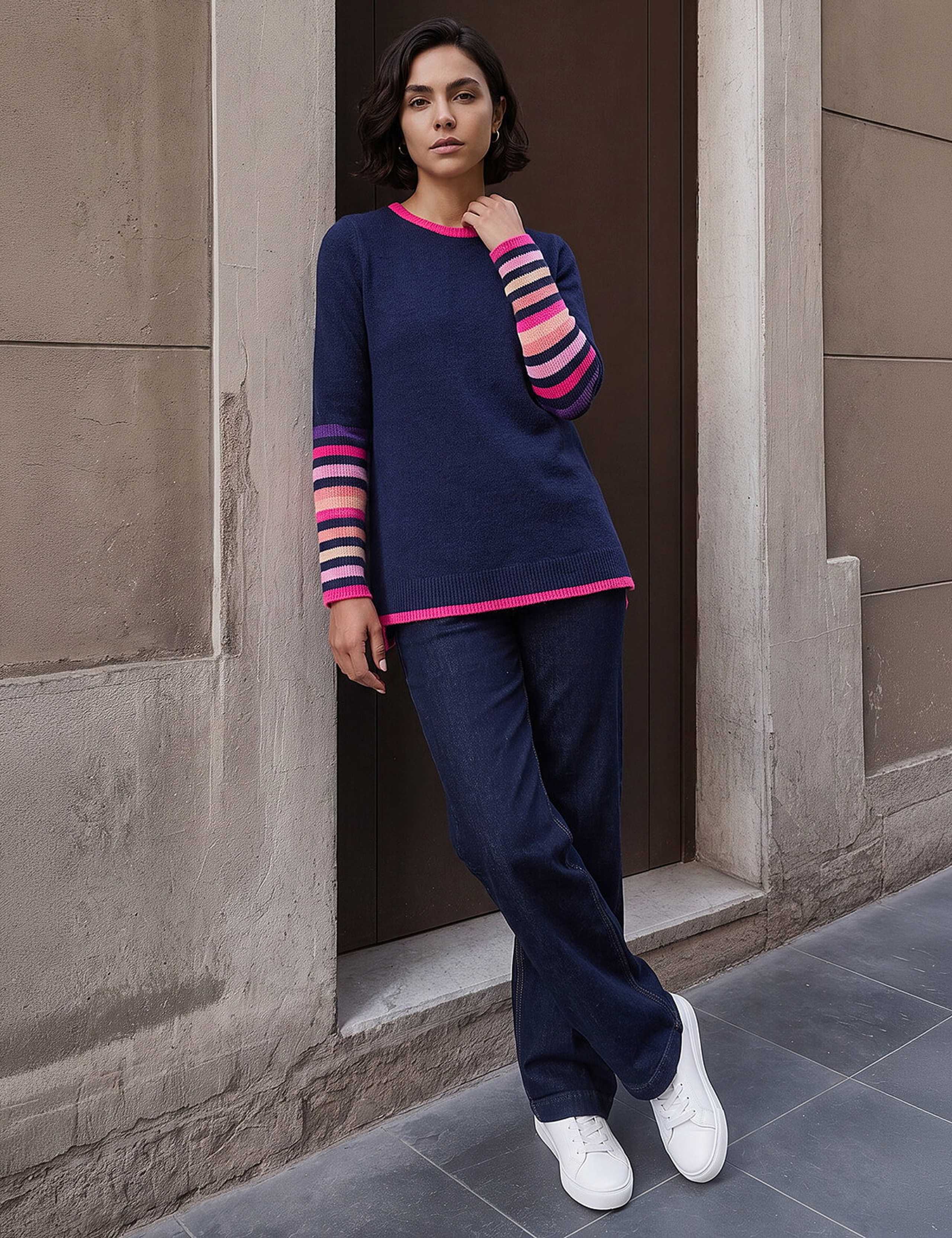 Contrast Stripe Acrylic Knit Jumper 3 of 4