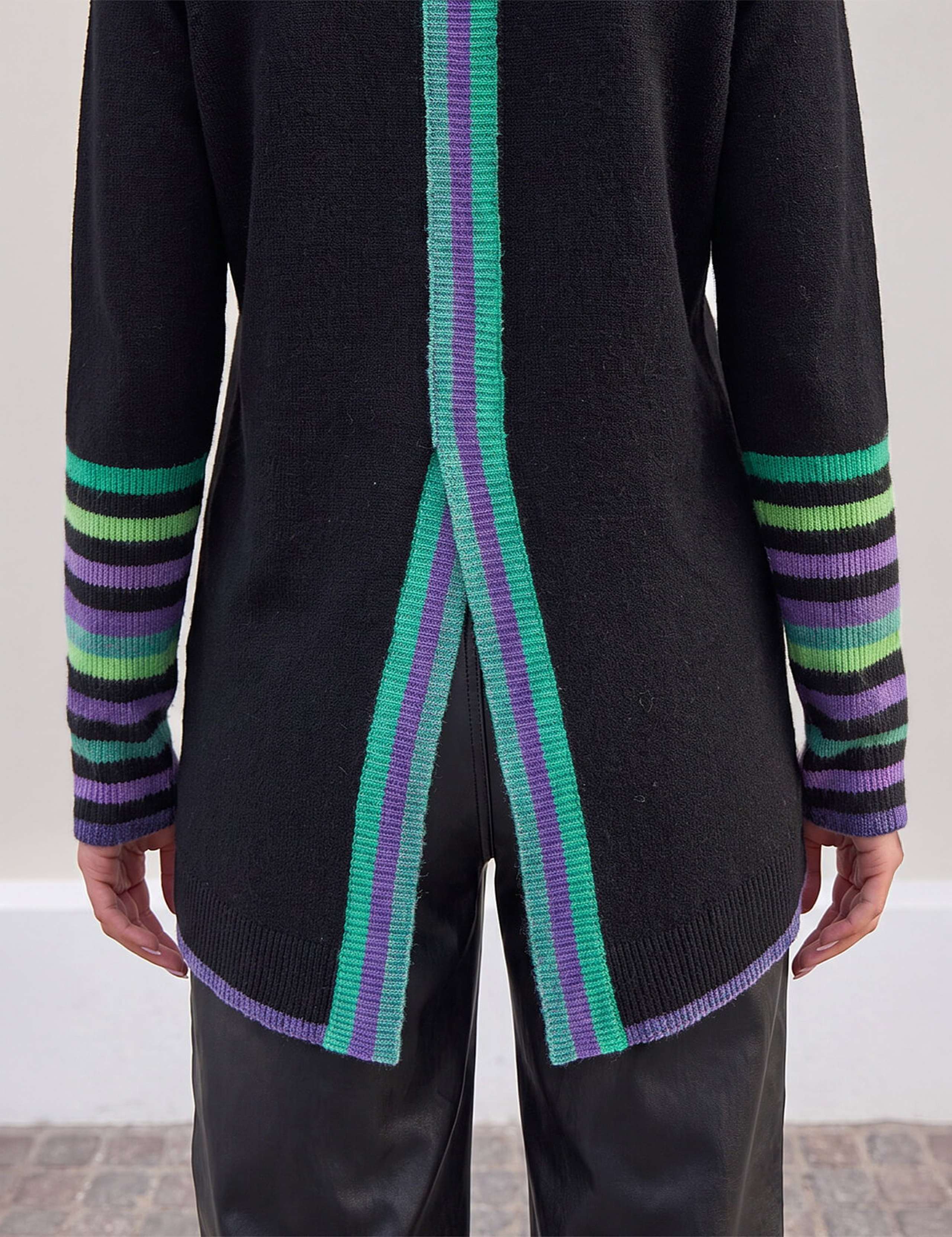 Contrast Stripe Acrylic Knit Jumper 4 of 4
