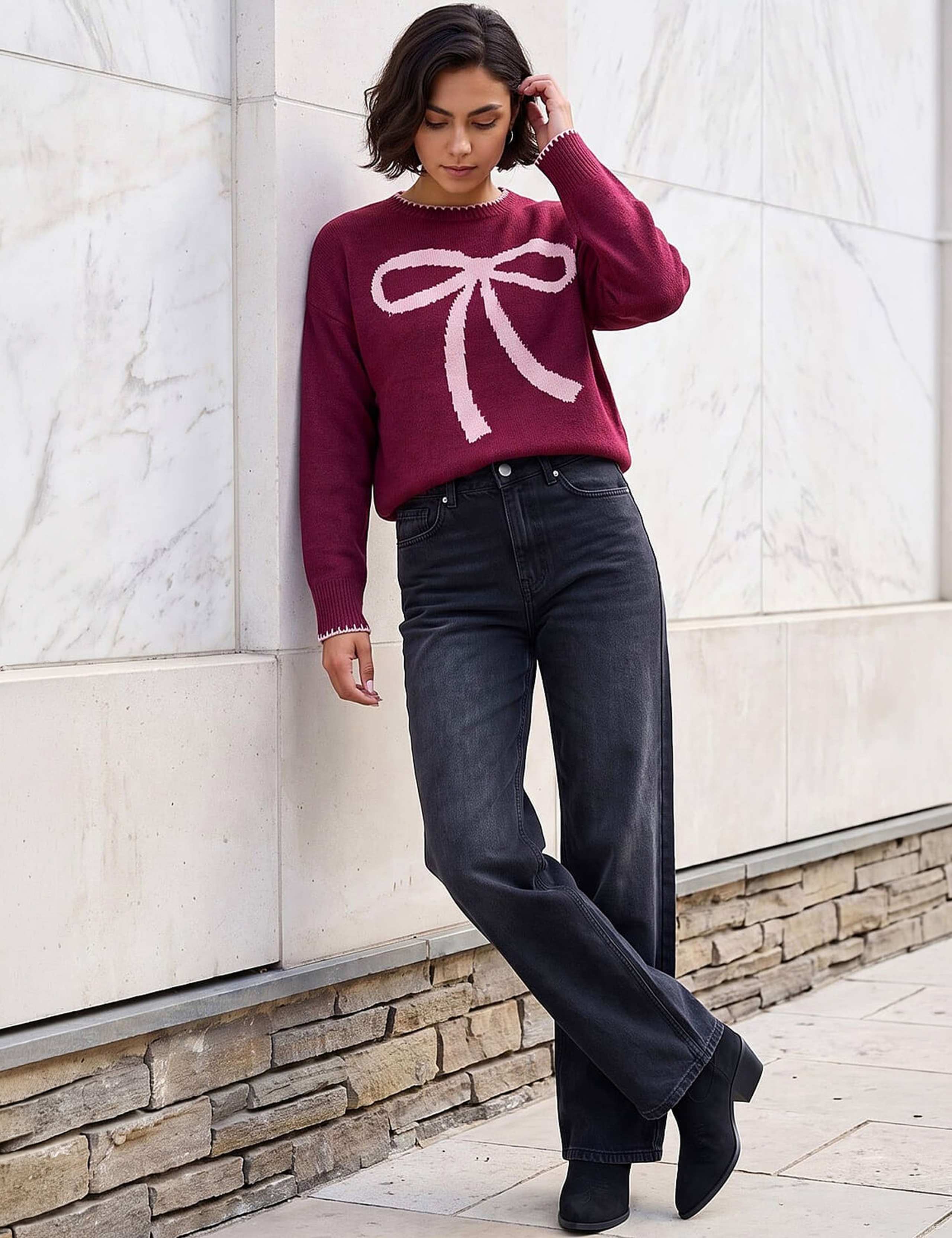 Crew Neck Stitch Detail Jumper 3 of 4