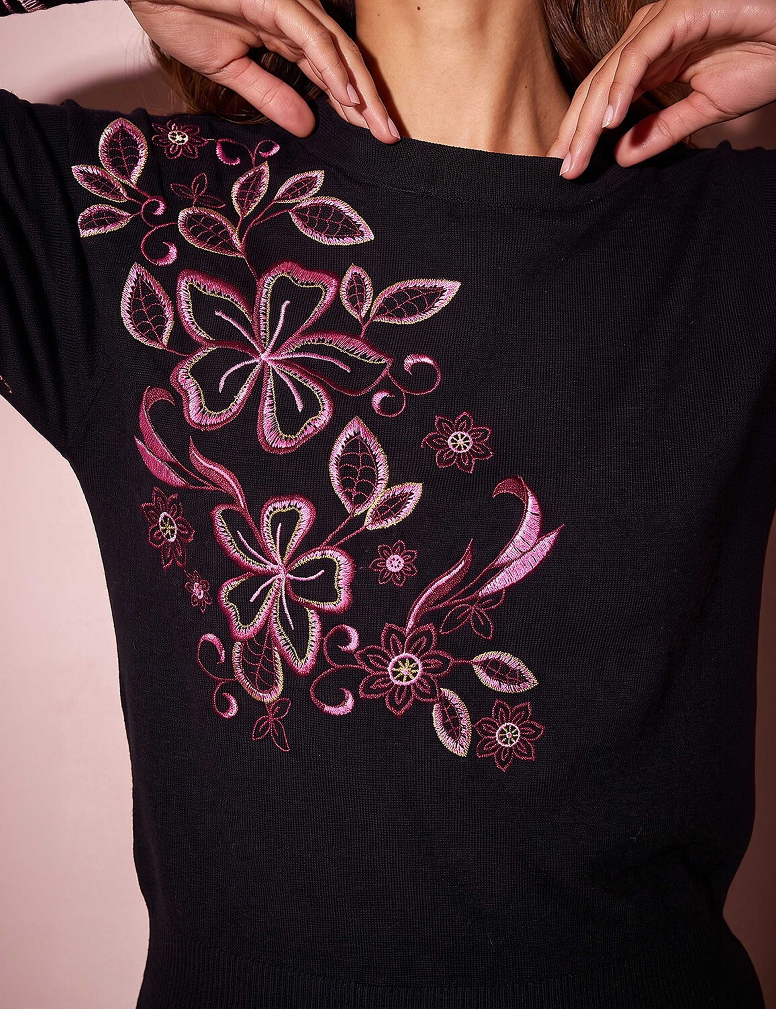 Rayon Rich Embroidered Floral Jumper 2 of 4