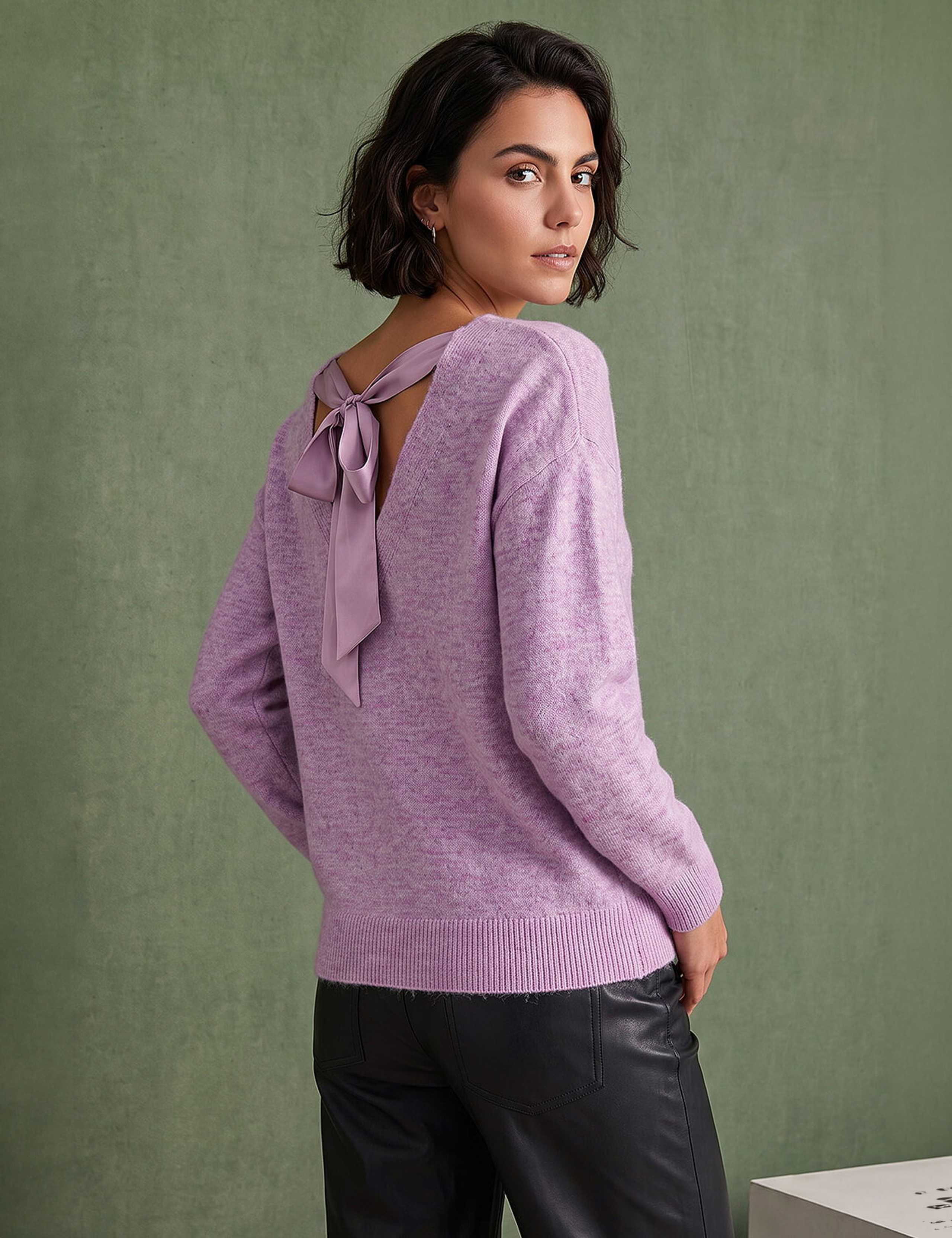 Round Neck Tie Back Jumper 2 of 4
