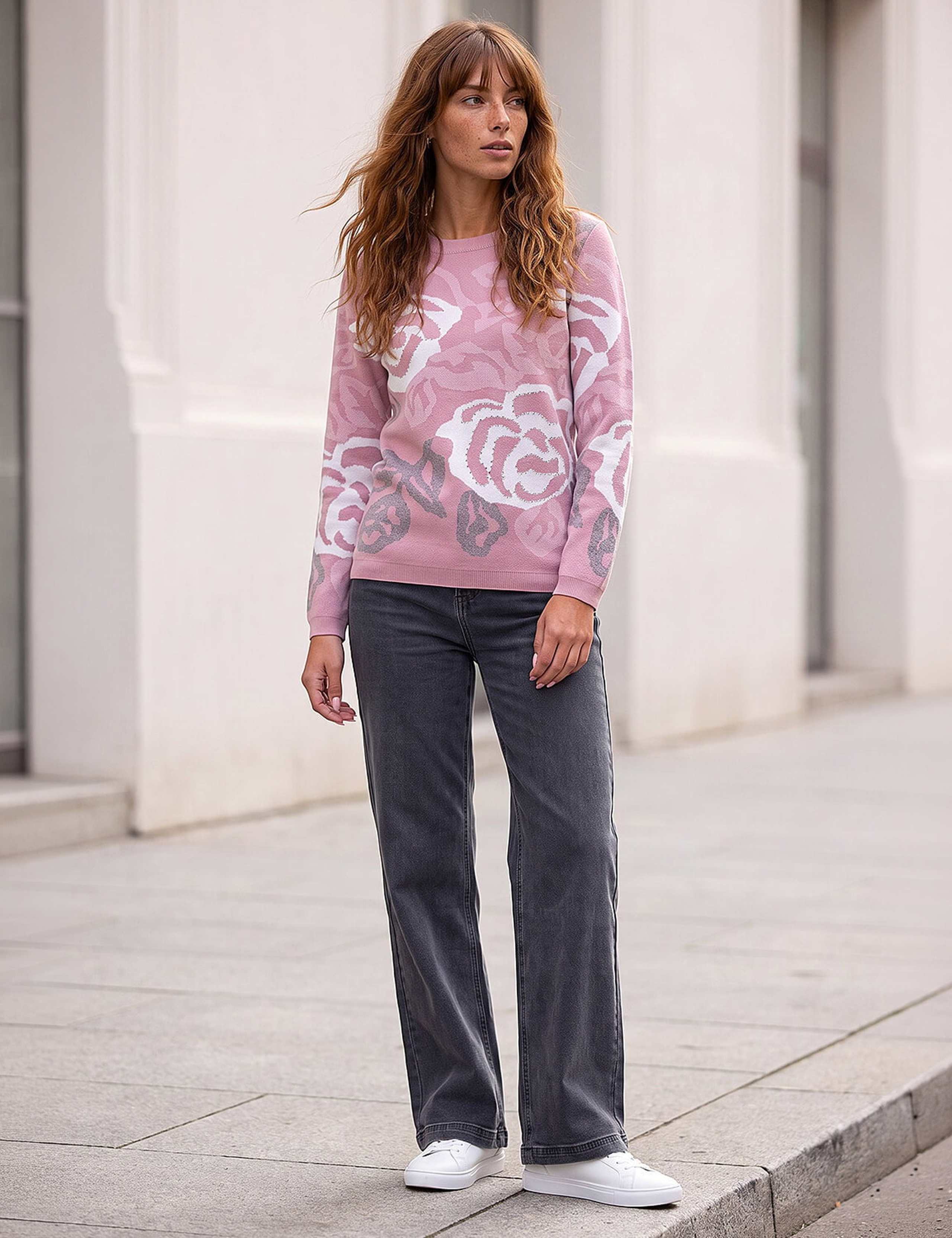Rayon Blend Jacquard Rose Jumper 2 of 4
