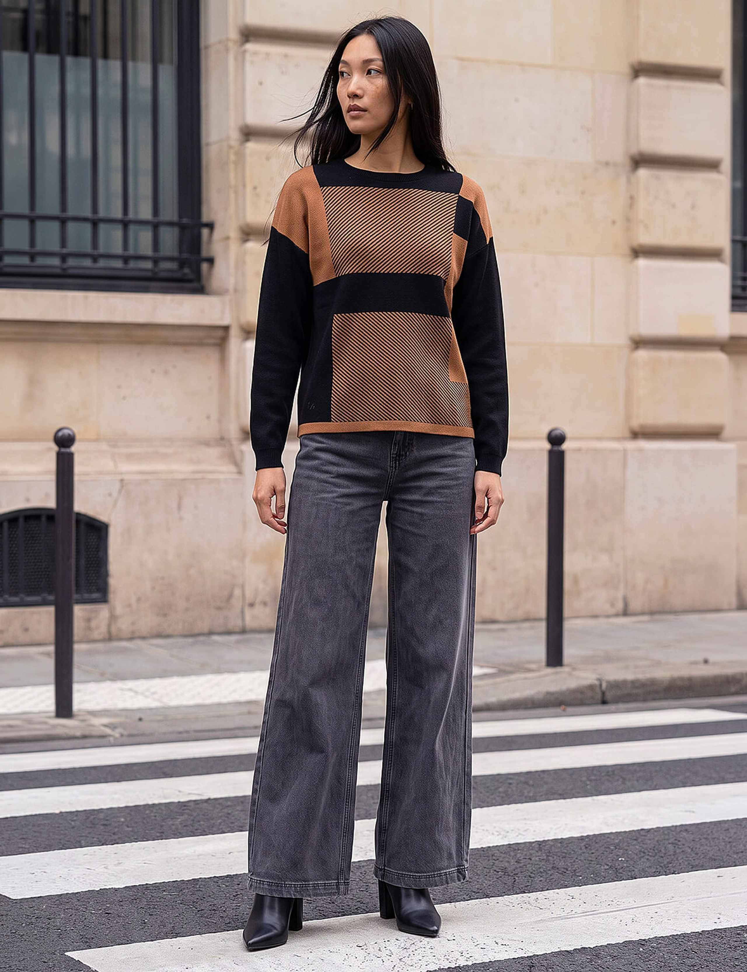 Cotton Blend Colour Block Jumper 2 of 4