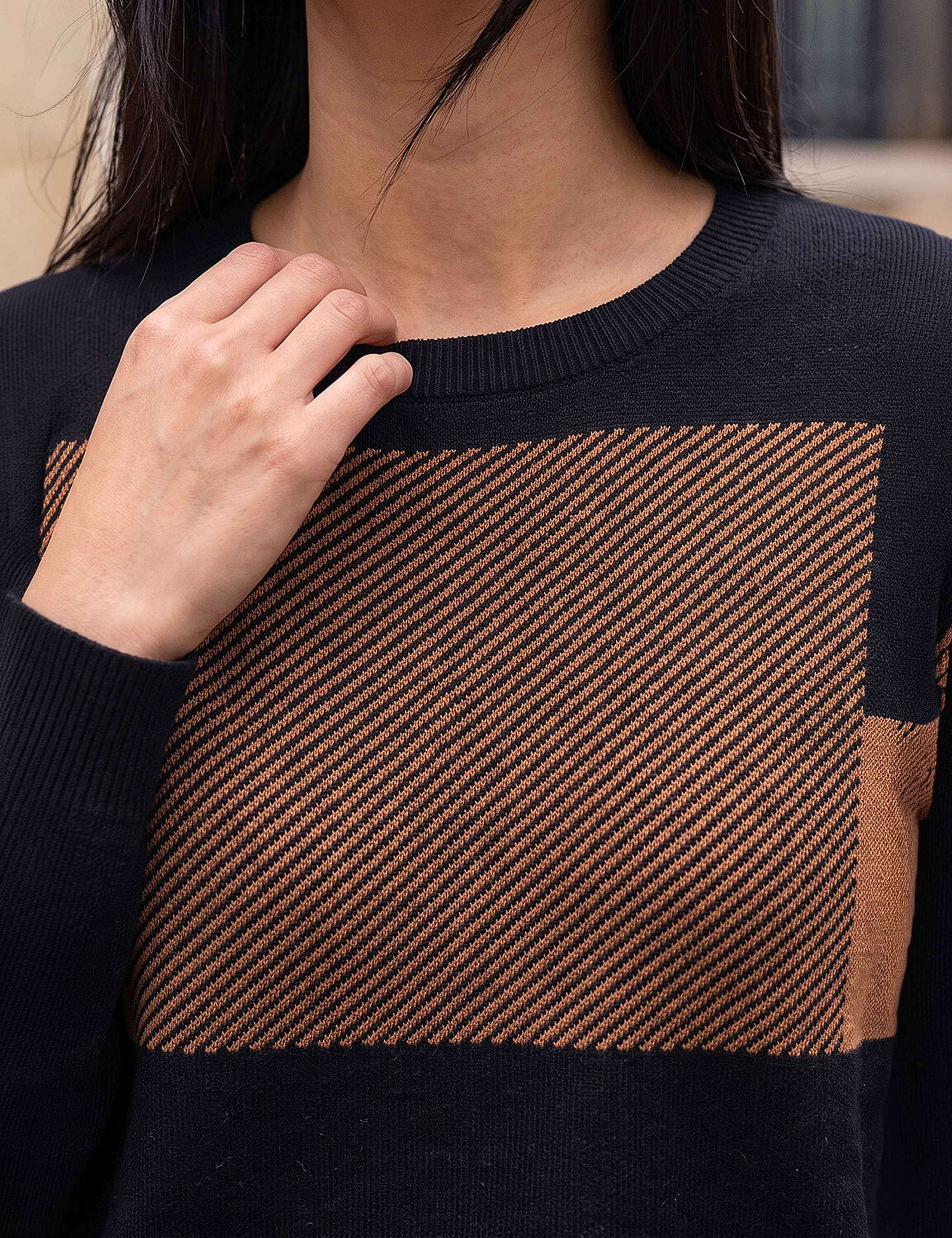 Cotton Blend Colour Block Jumper 4 of 4