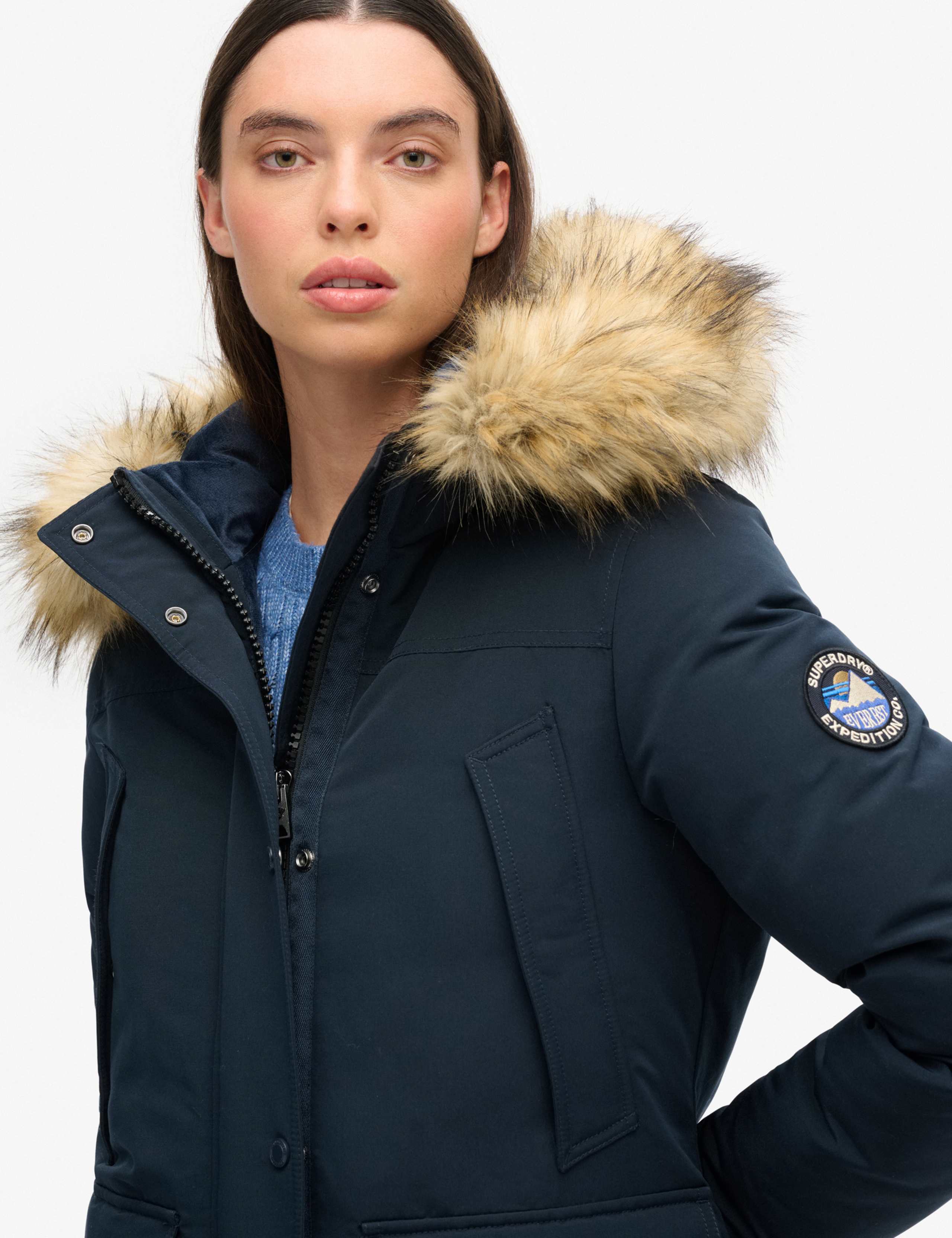 Faux Fur Hooded Parka Coat 1 of 6