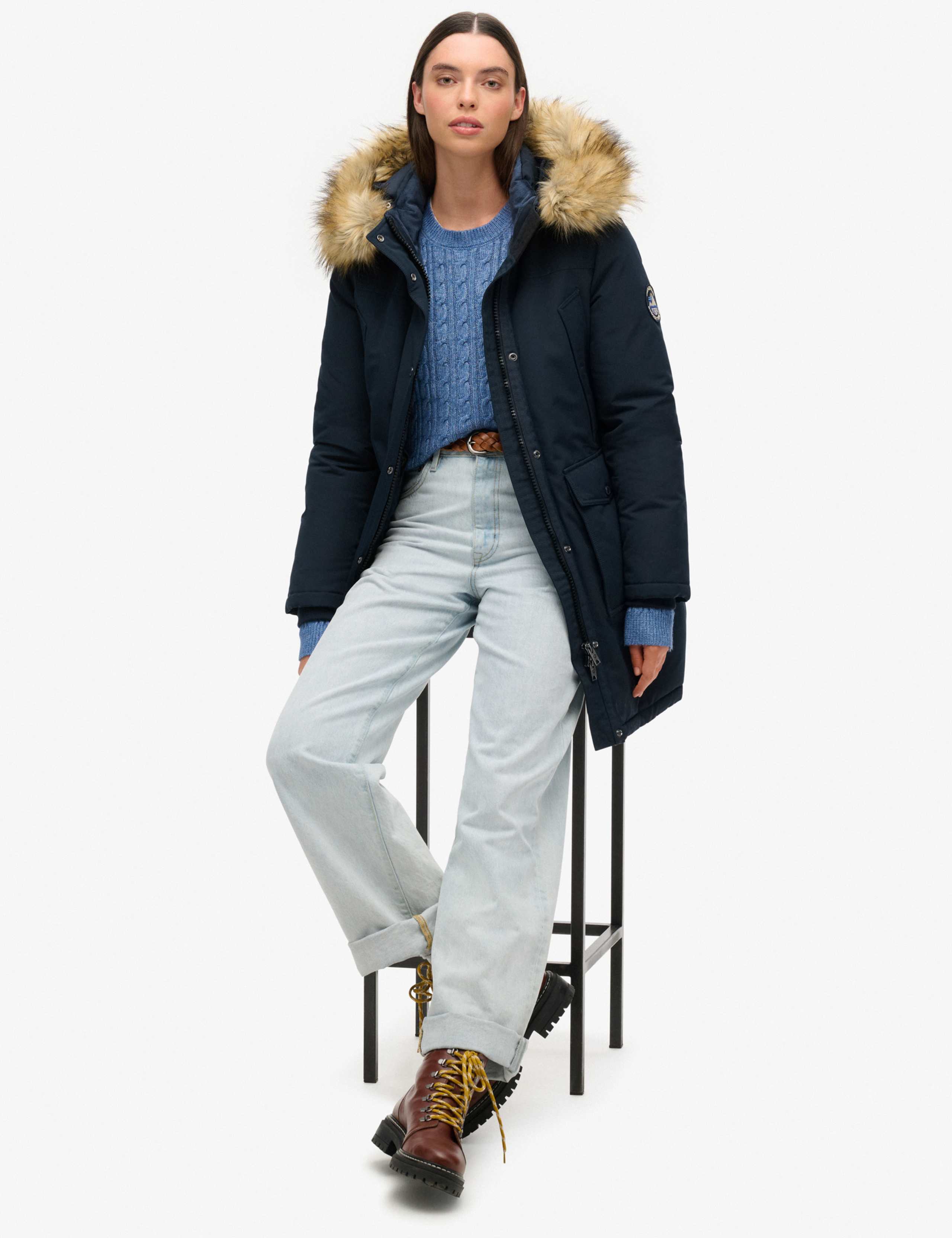 Faux Fur Hooded Parka Coat 3 of 6