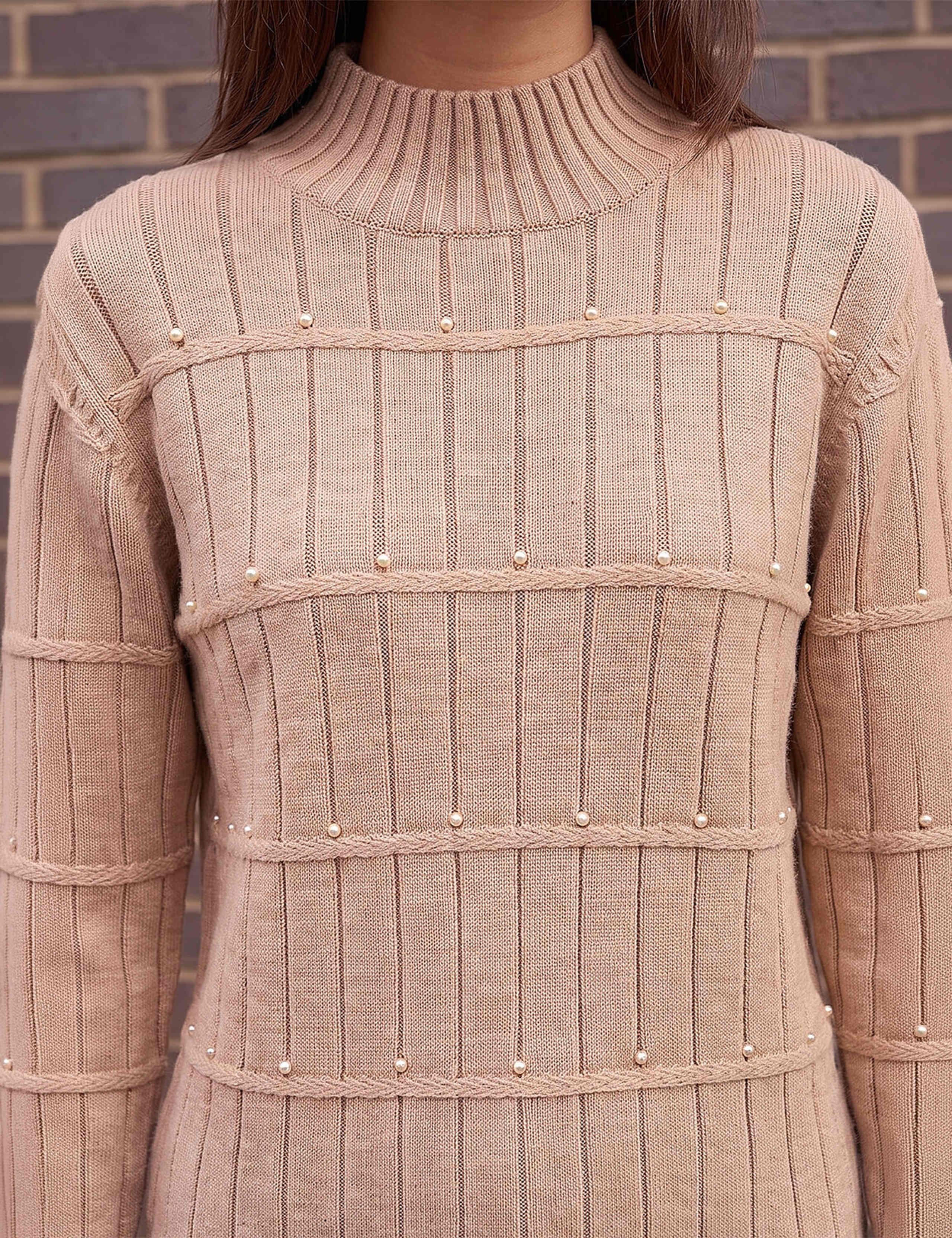 Rayon Blend Embellished Ribbed Jumper 3 of 3