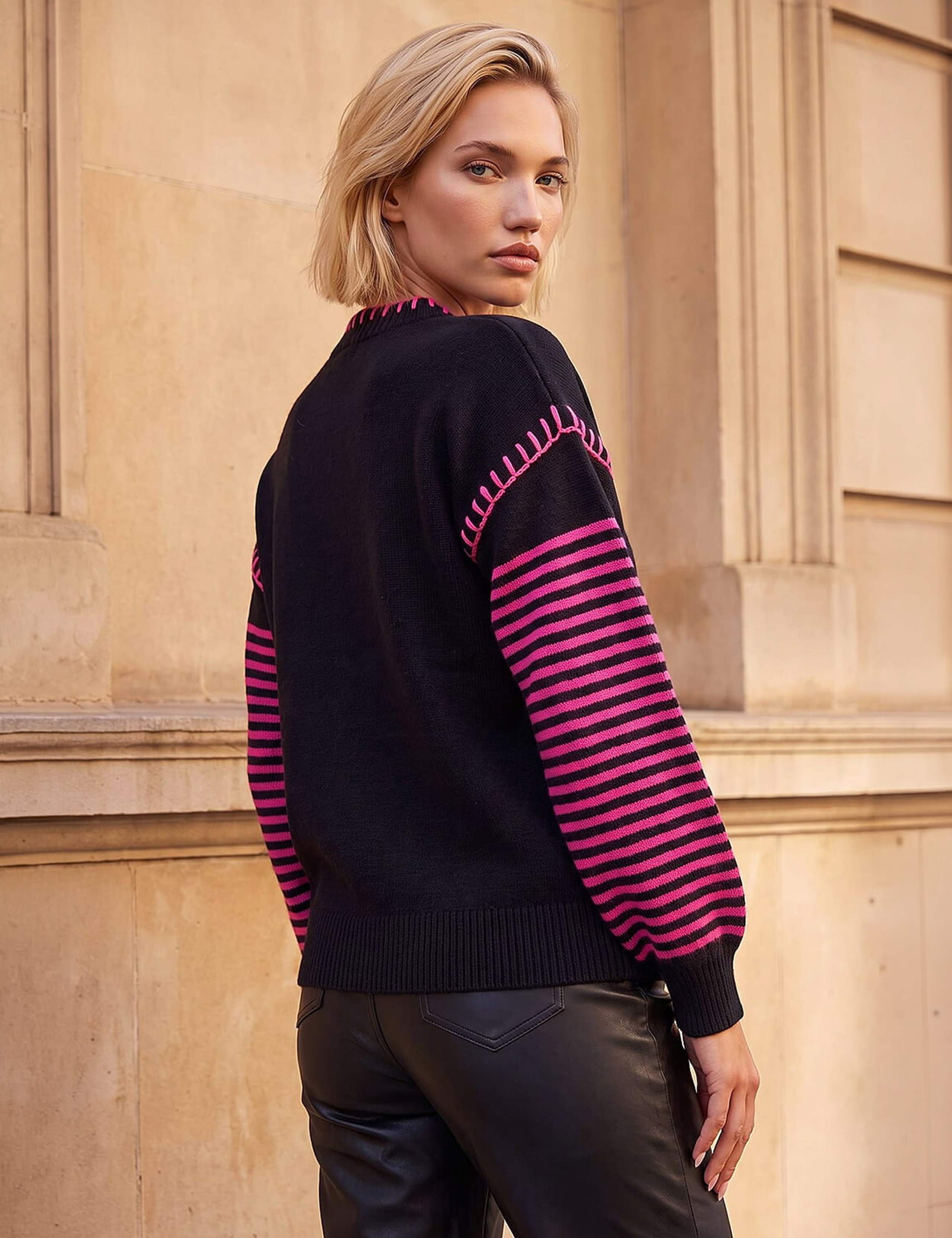 Striped Stitch Detail Jumper 3 of 4