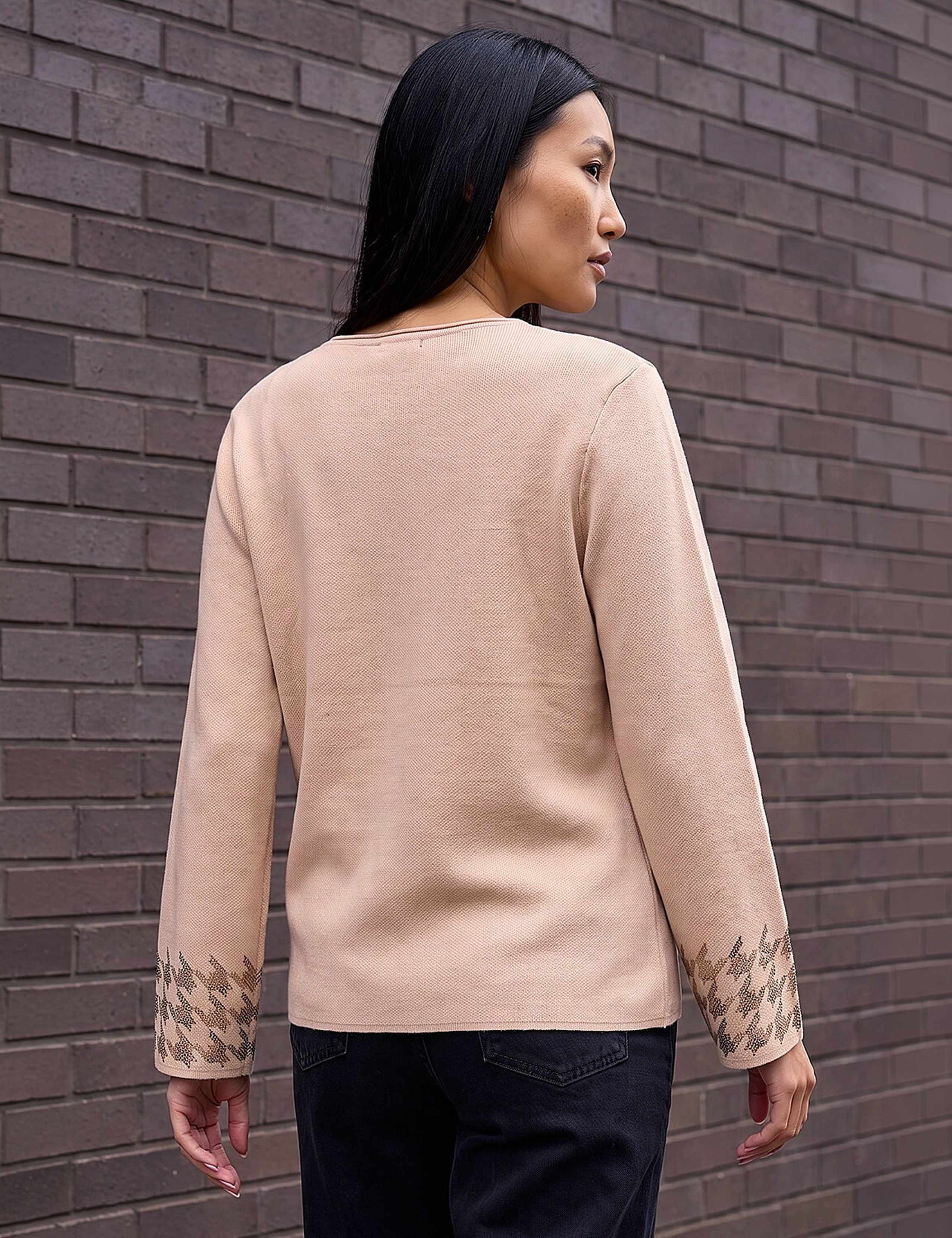 Rayon Blend Embellished Sleeve Jumper 2 of 4