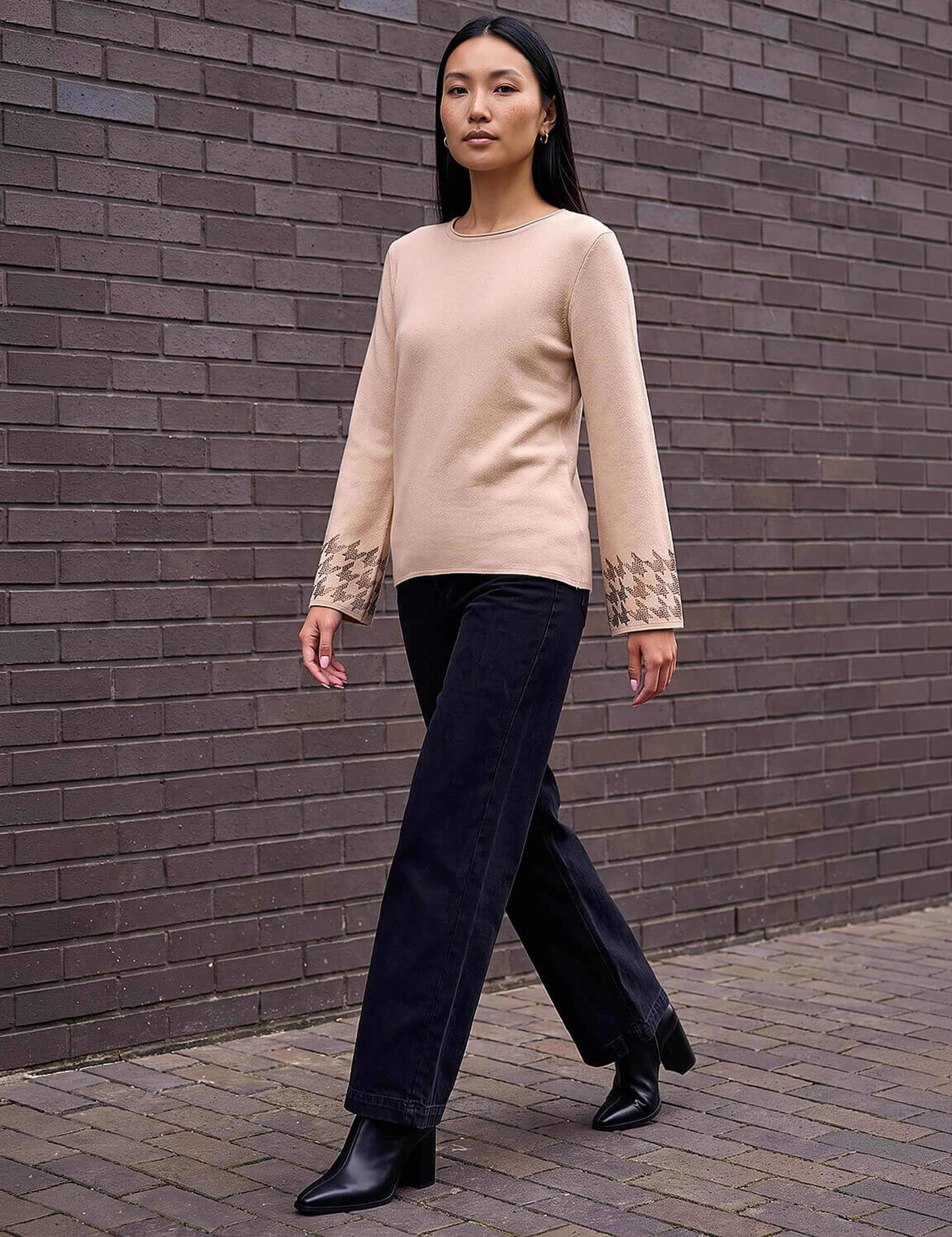 Rayon Blend Embellished Sleeve Jumper 3 of 4