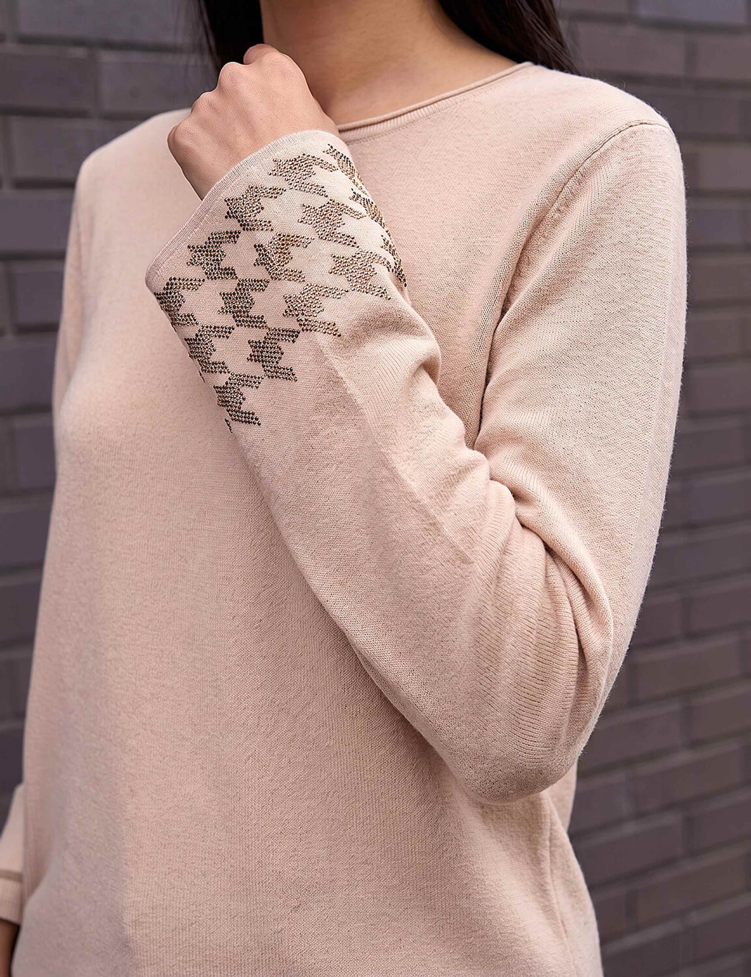 Rayon Blend Embellished Sleeve Jumper 4 of 4