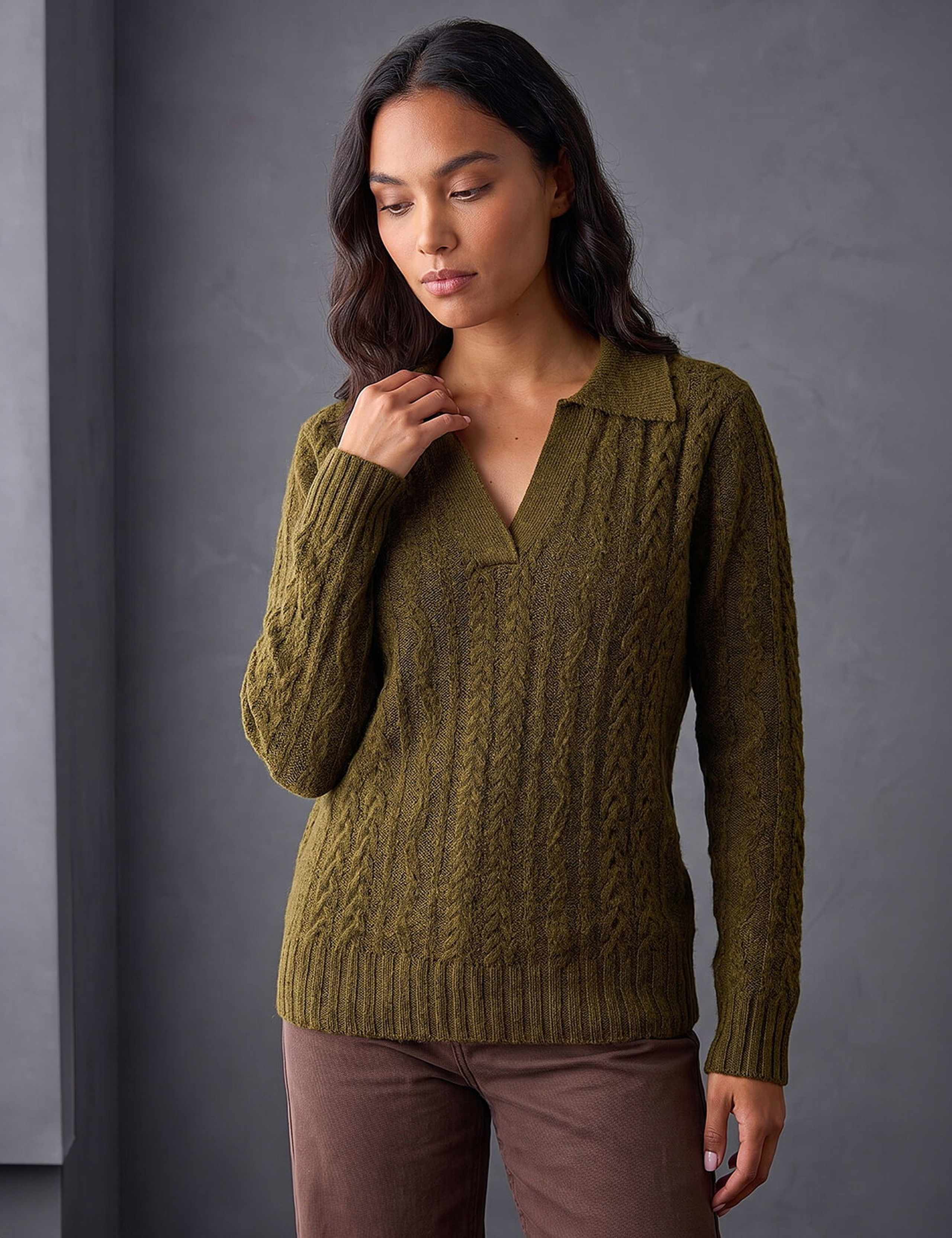 Cable Knit Henley Jumper 1 of 4