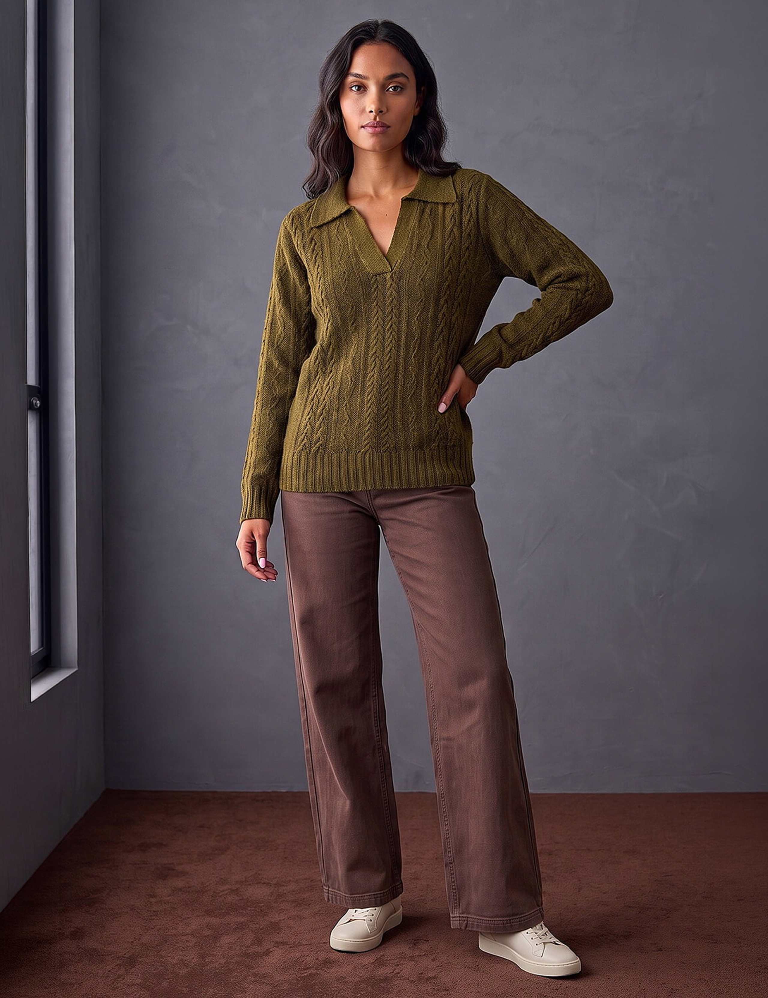 Cable Knit Henley Jumper 2 of 4