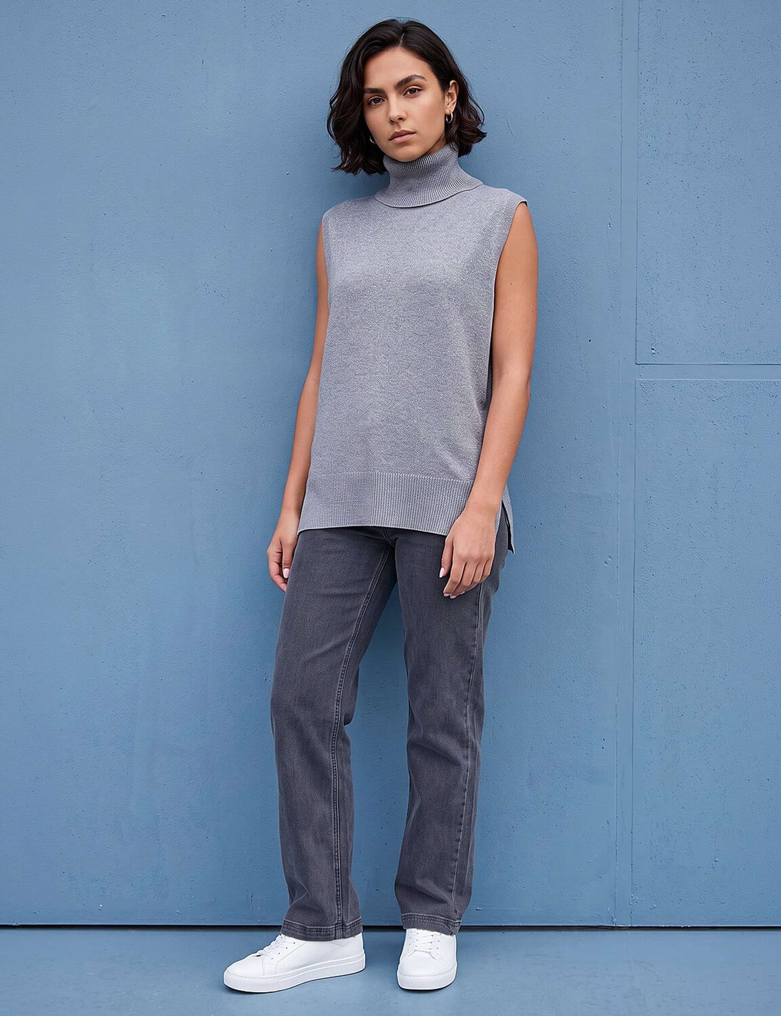 Rayon Blend Metallic Roll Neck Jumper 2 of 4