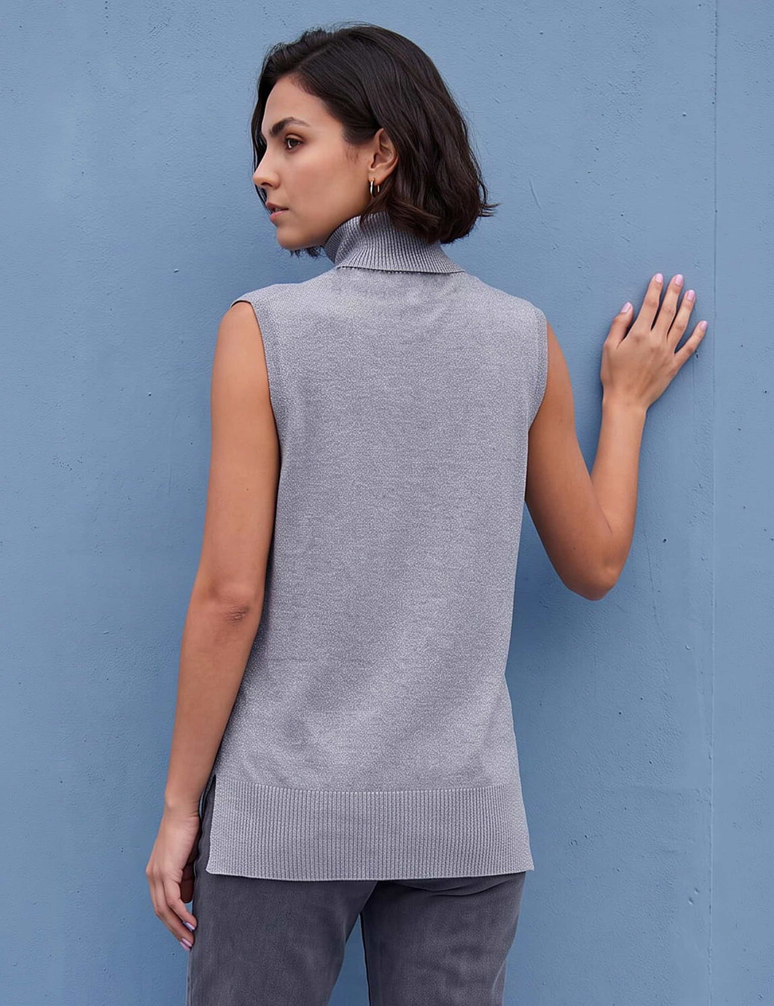 Rayon Blend Metallic Roll Neck Jumper 3 of 4