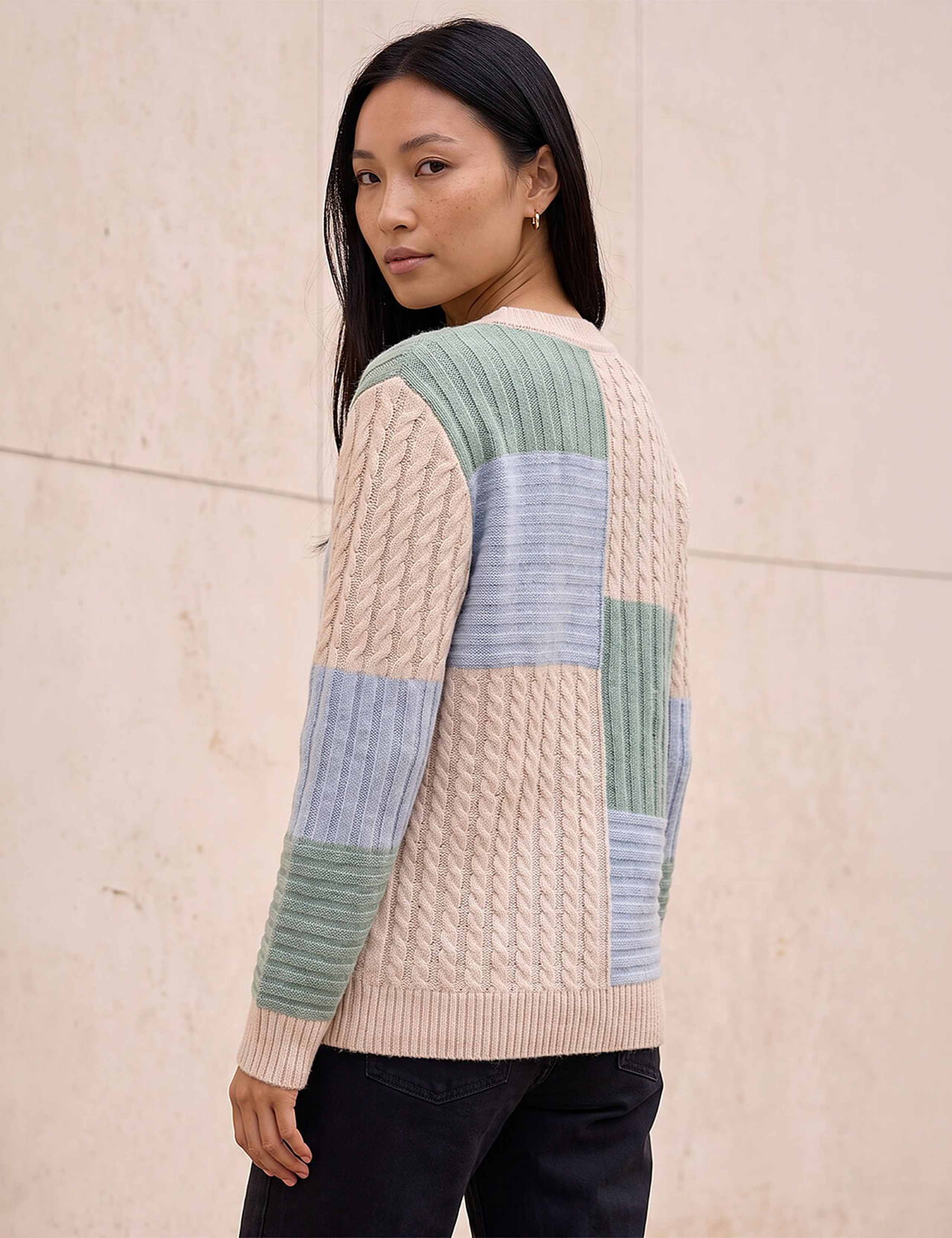 Colour Block Cable Knit Jumper 2 of 4