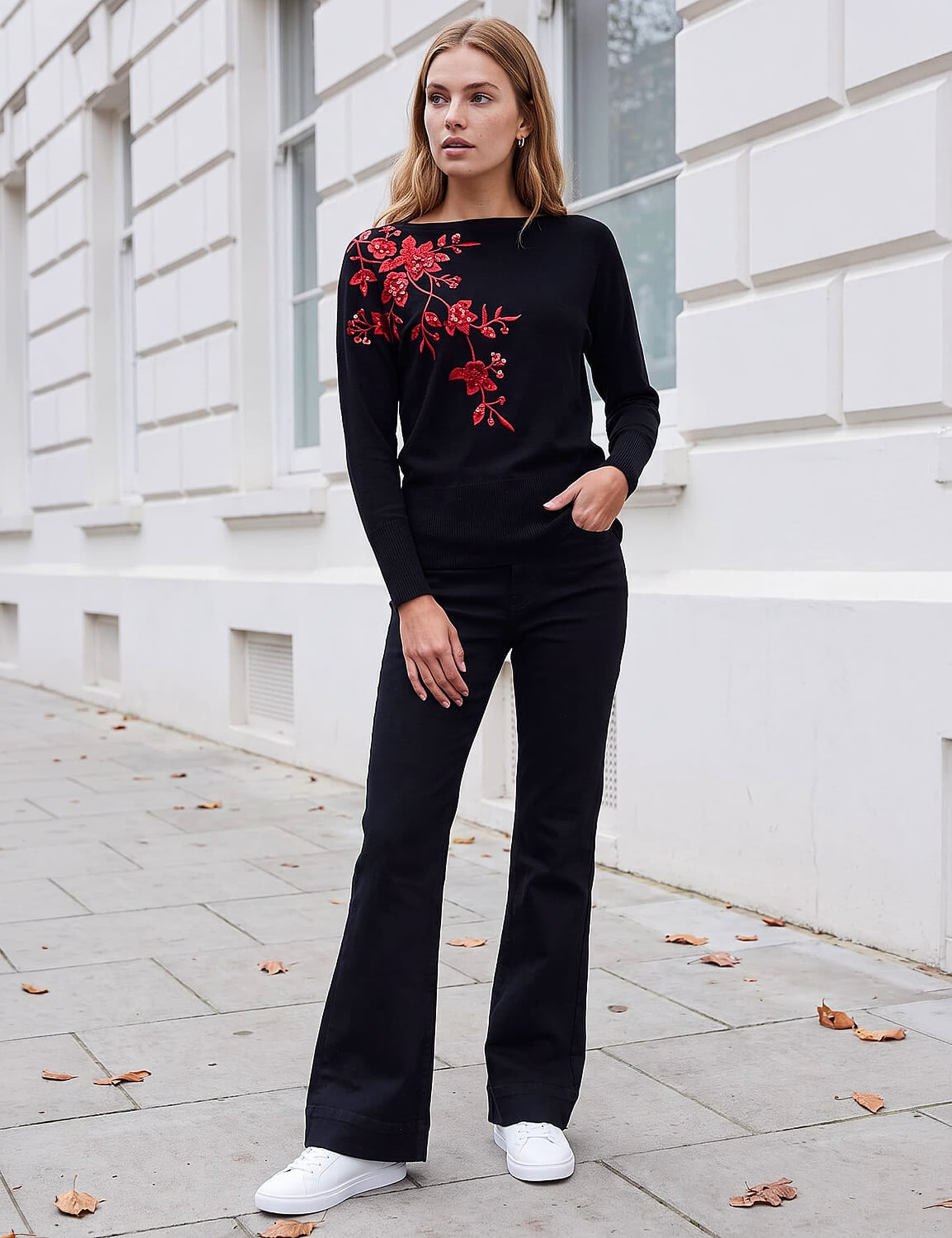 Rayon Rich Sequin Floral Jumper 3 of 4