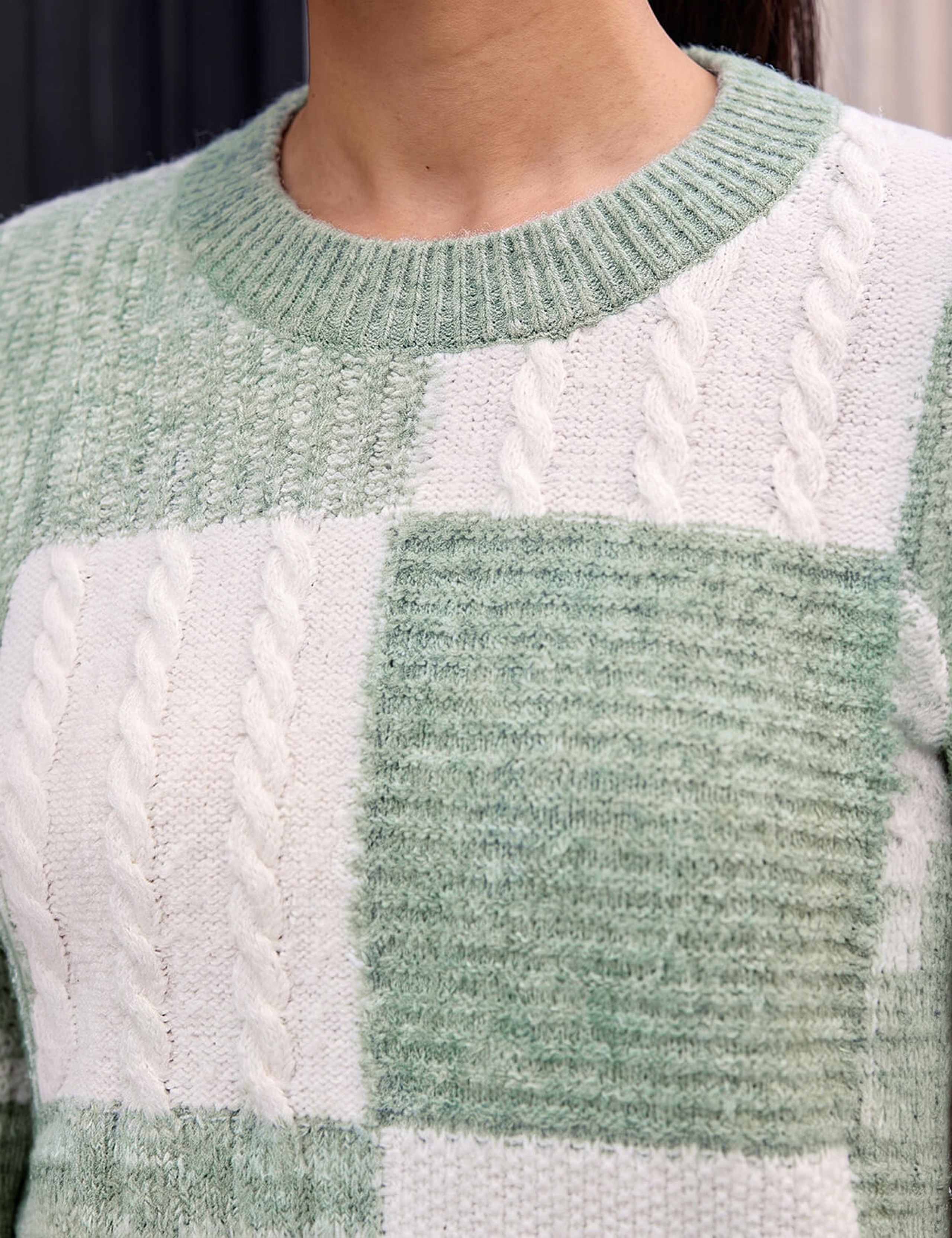Patchwork Cable Knit Jumper 4 of 4
