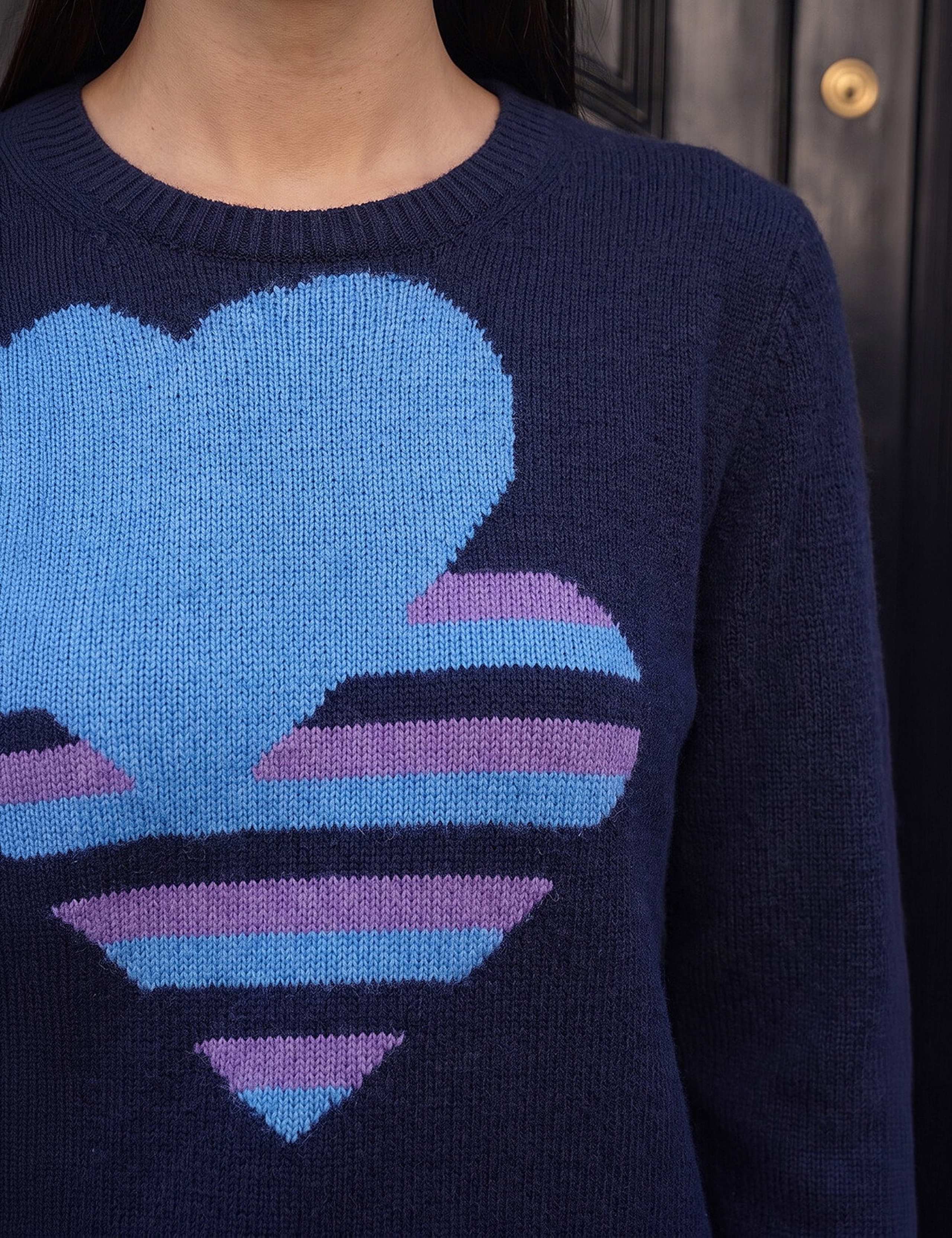 Heart Crew Neck Knitted Jumper 4 of 4