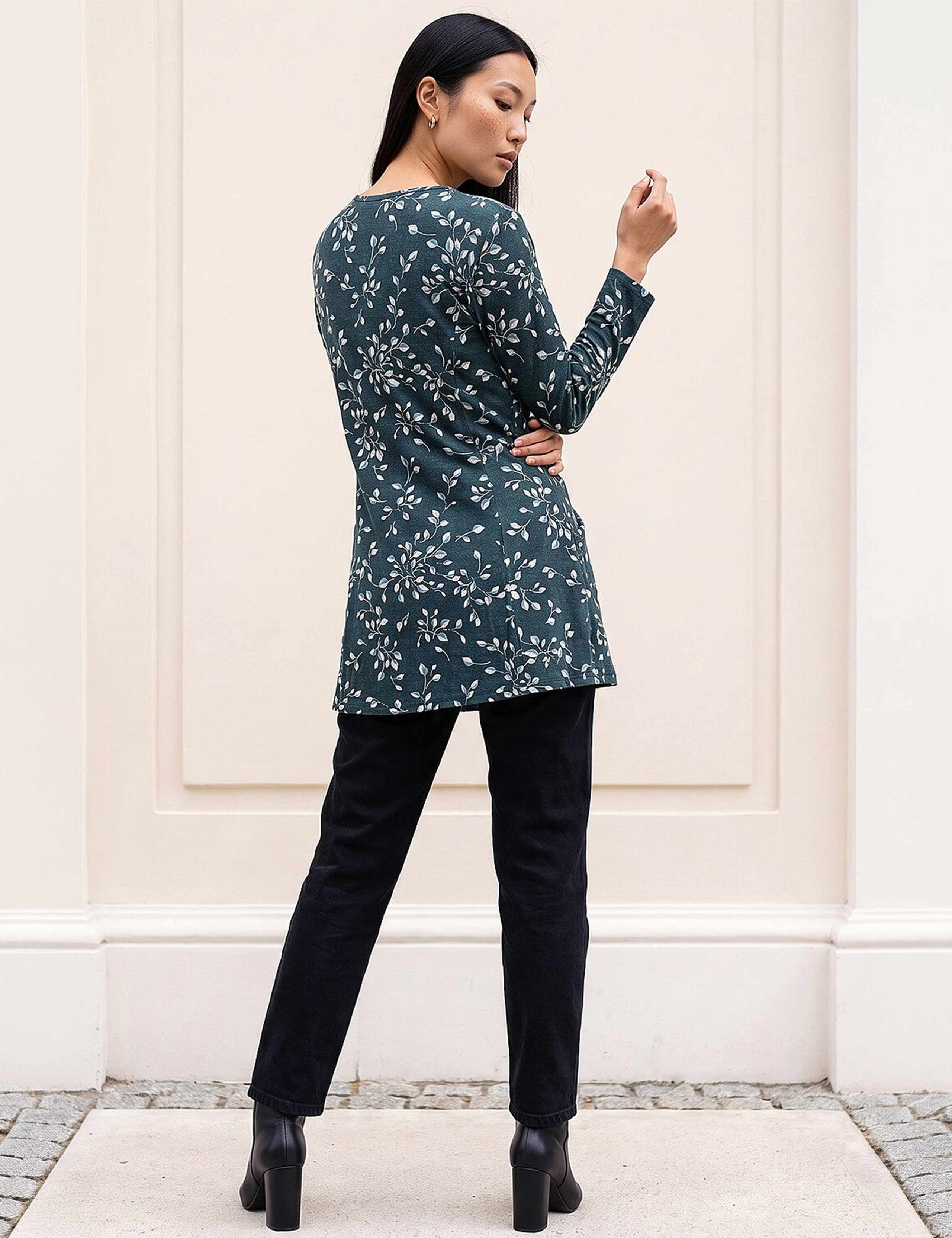 Floral Puff Print Longline Top 3 of 4