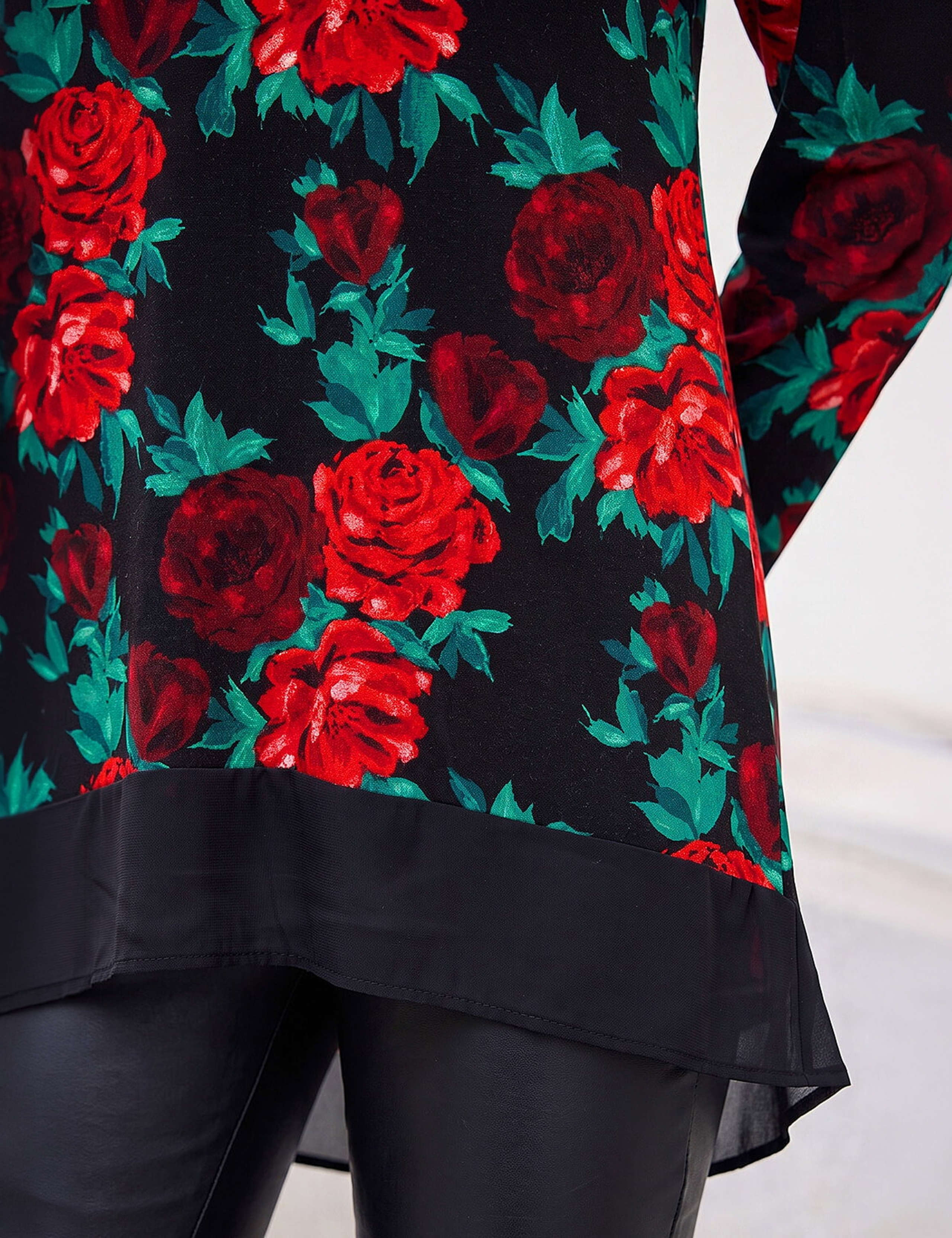 Chiffon Floral Print V Neck Top 4 of 4