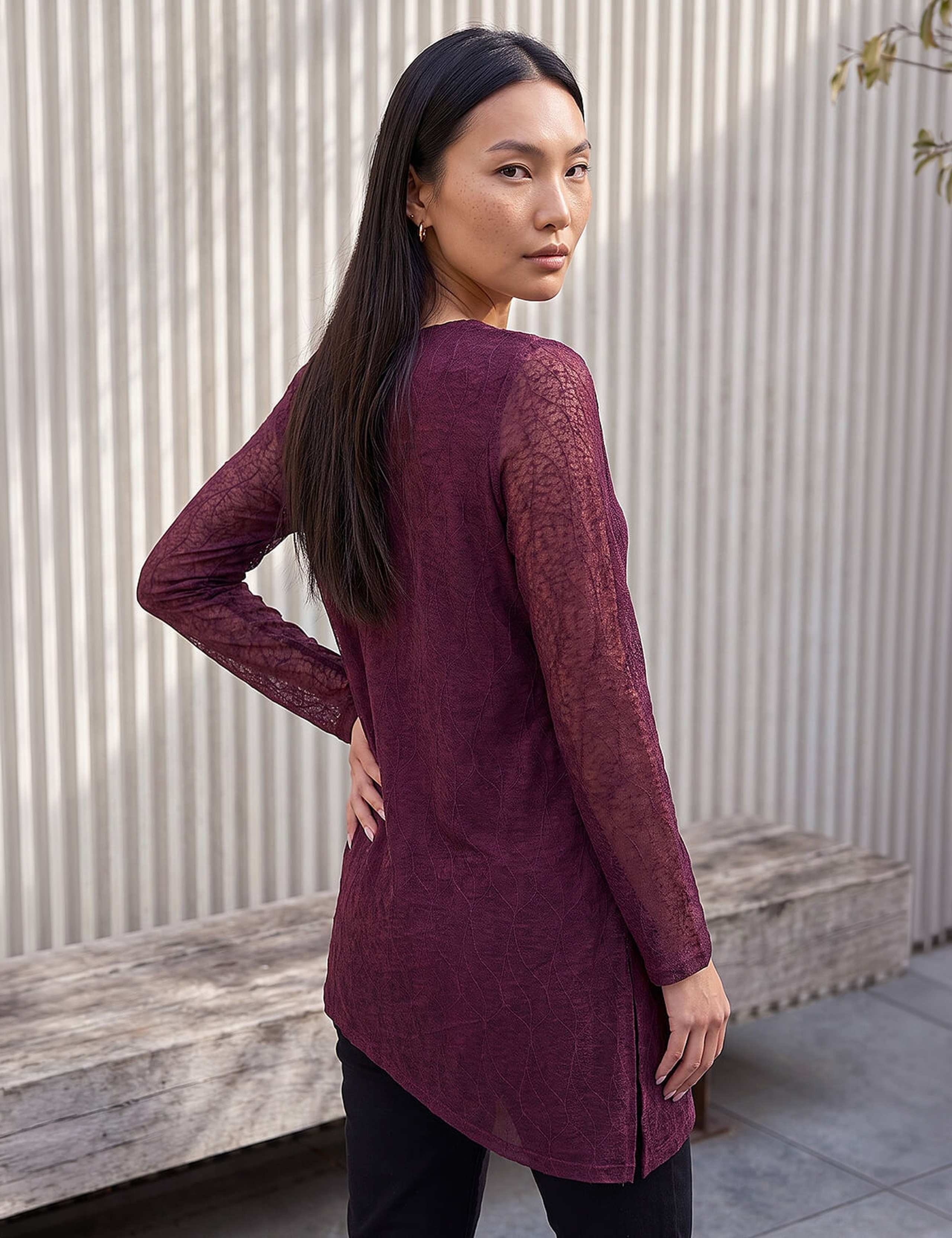 Sparkly Mesh Asymmetric Hem Top 2 of 4