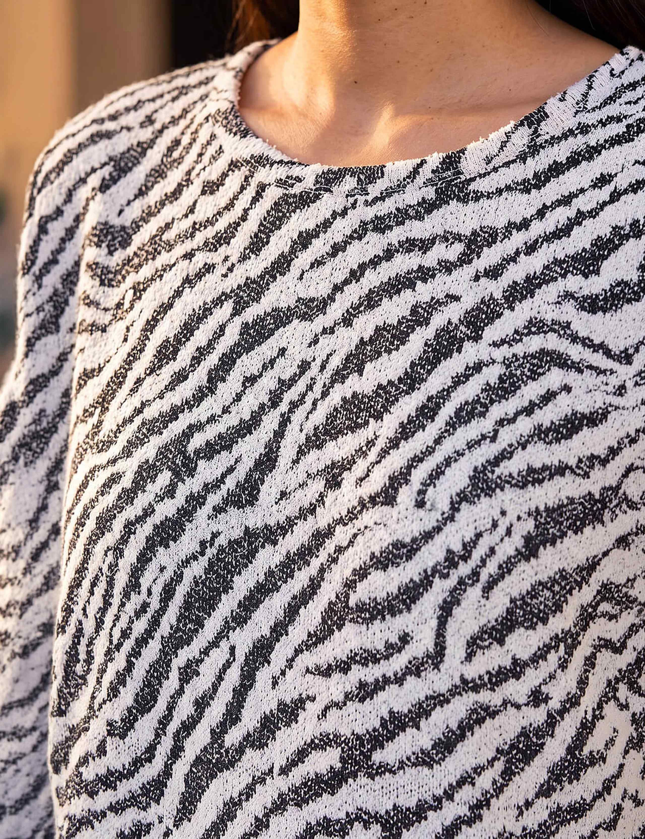 Animal Print Collared Banded Hem Top 3 of 4