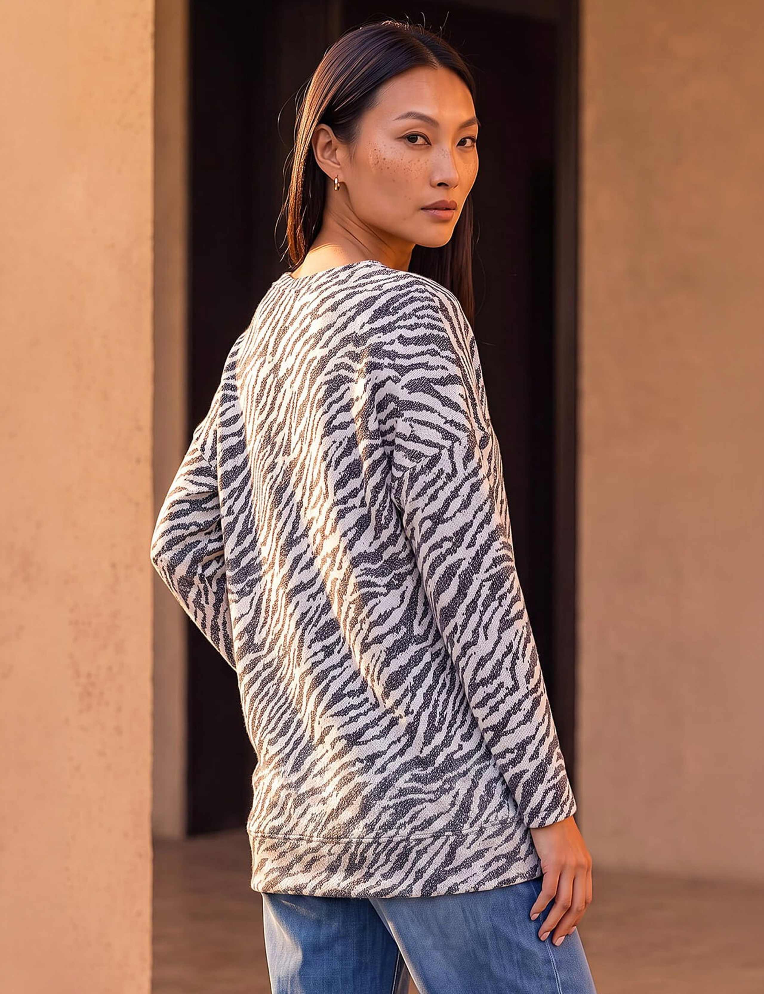 Animal Print Collared Banded Hem Top 4 of 4