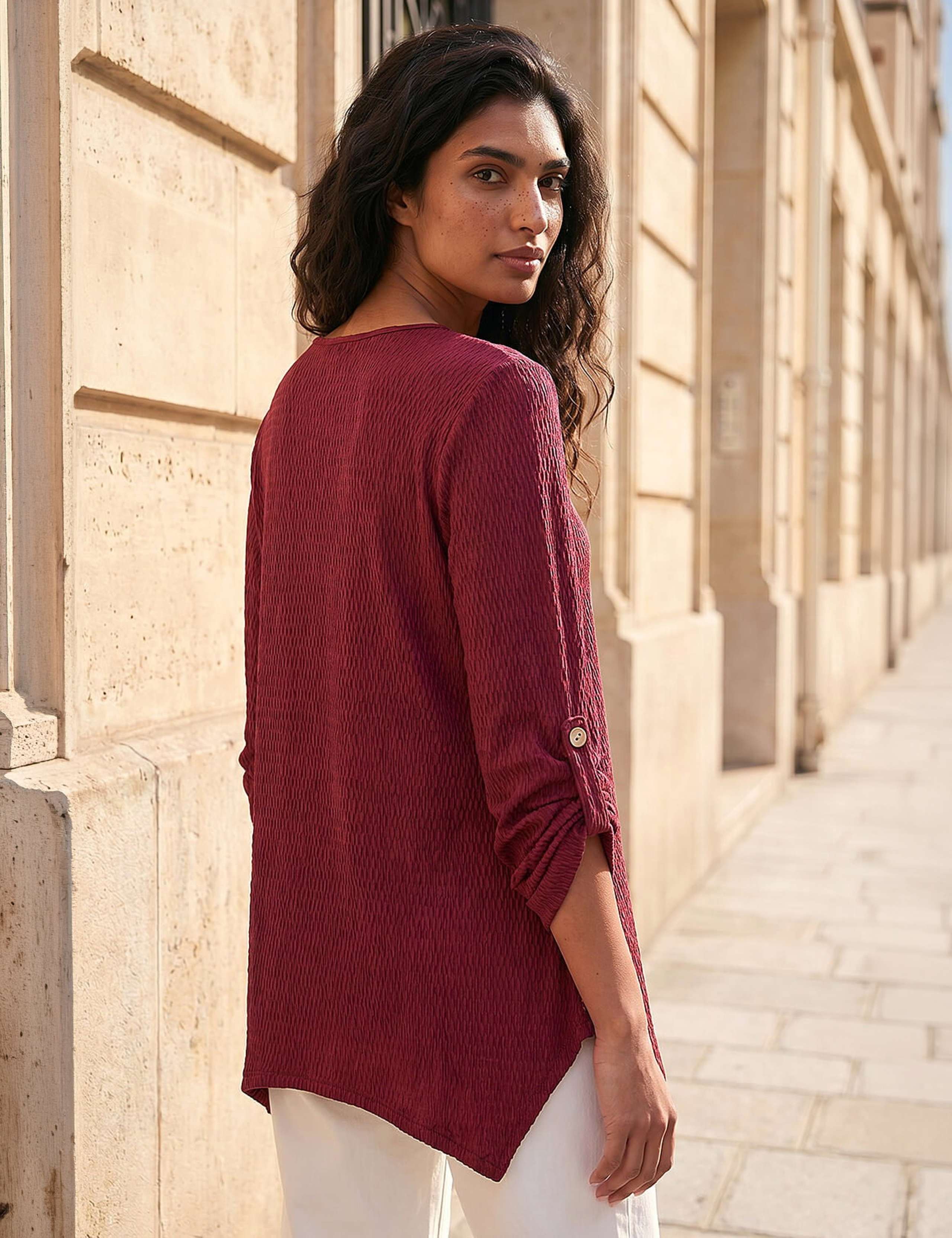 Textured Round Neck Tunic Top 2 of 4
