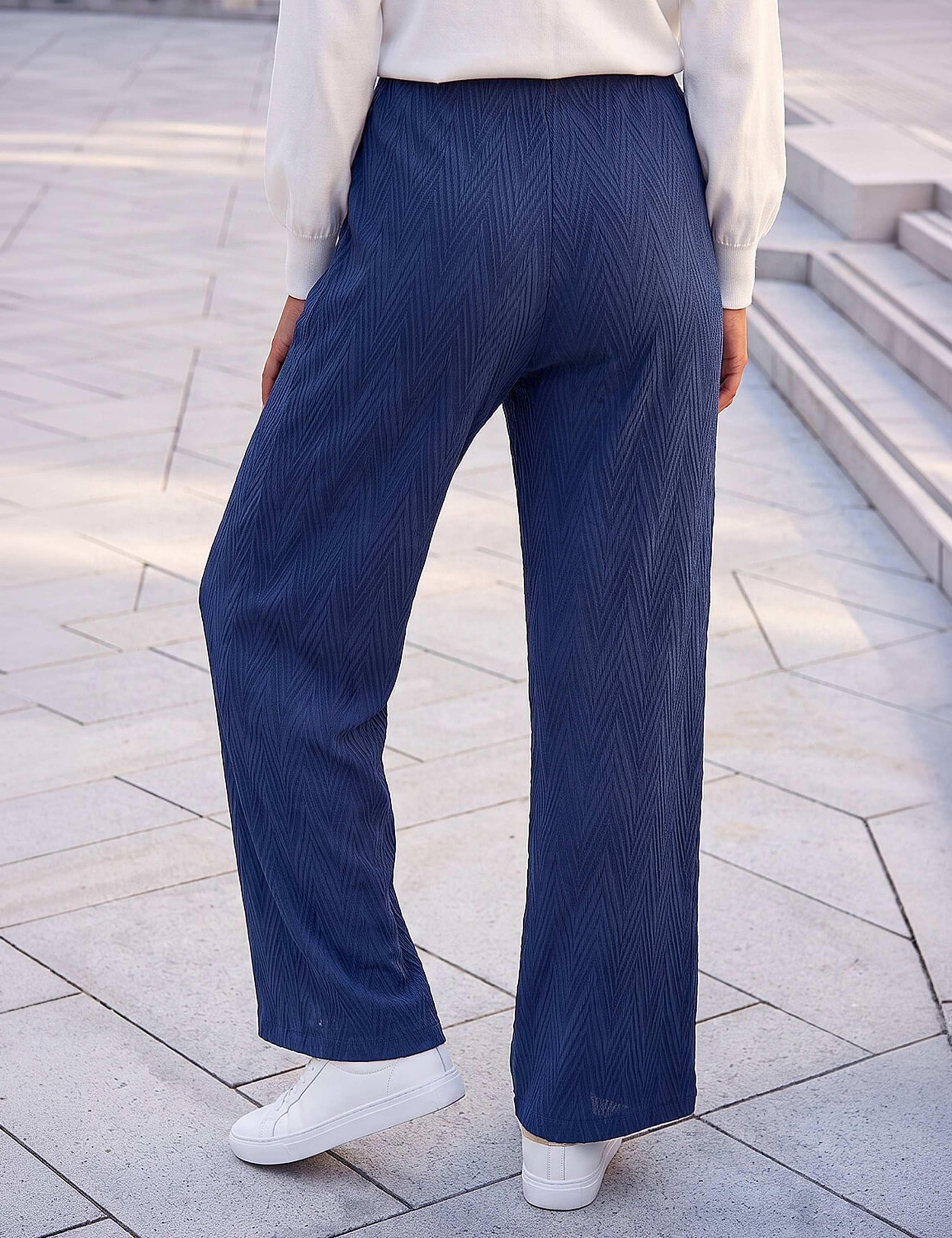 Chevron Textured Trousers with Stretch 3 of 4