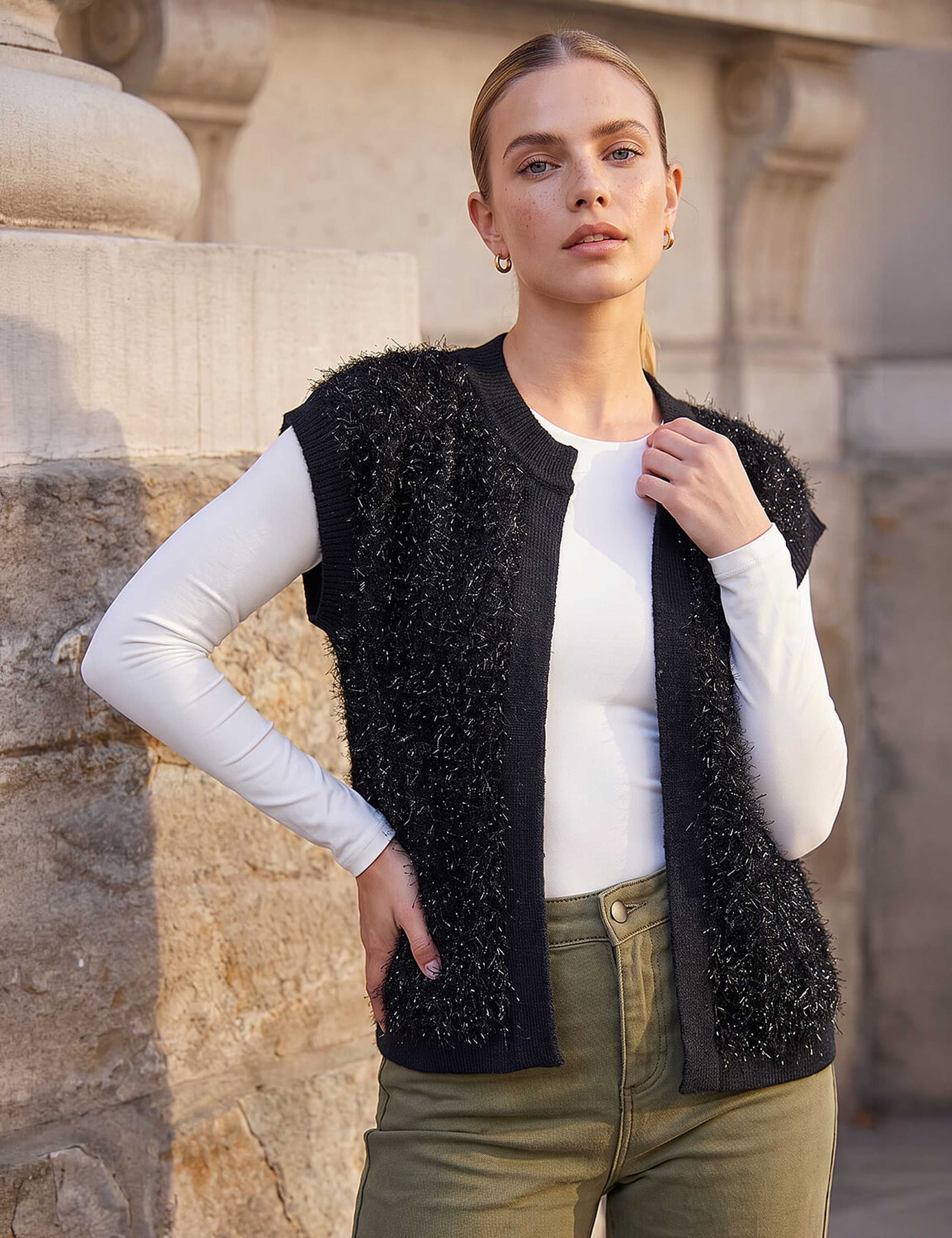 Sparkly Knitted Waistcoat 1 of 4
