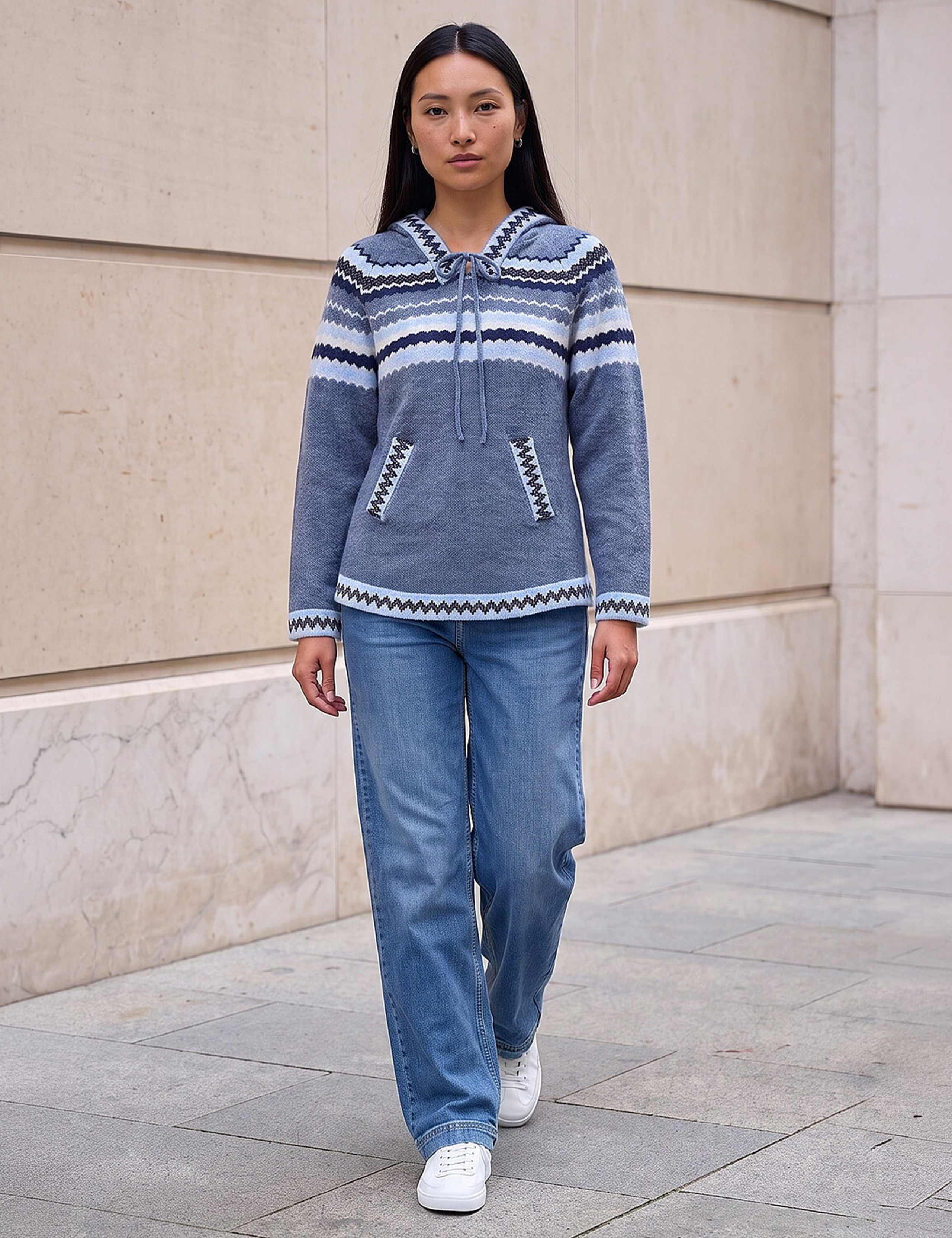 Nordic Pattern Hoodie With Wool 2 of 4