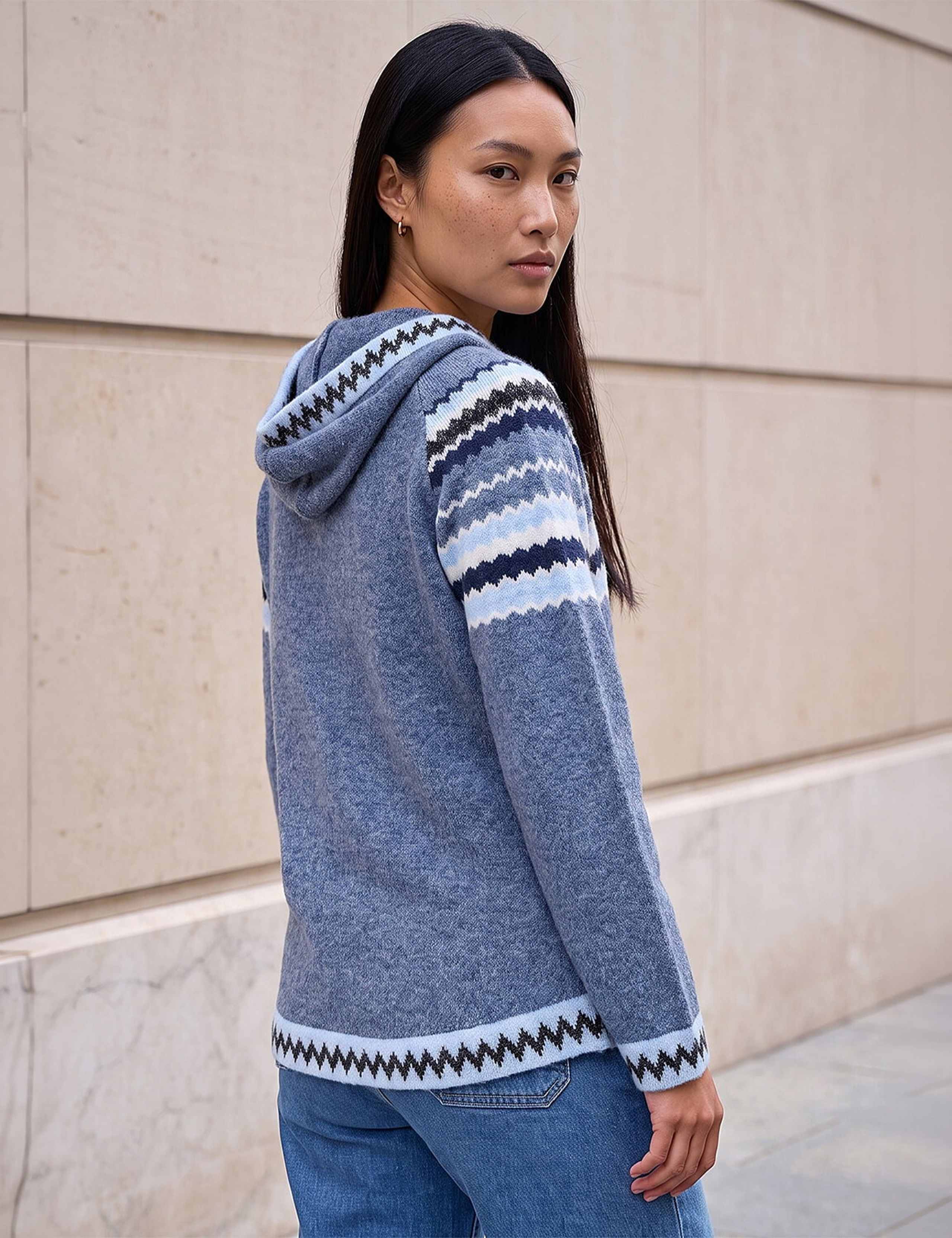Nordic Pattern Hoodie With Wool 4 of 4