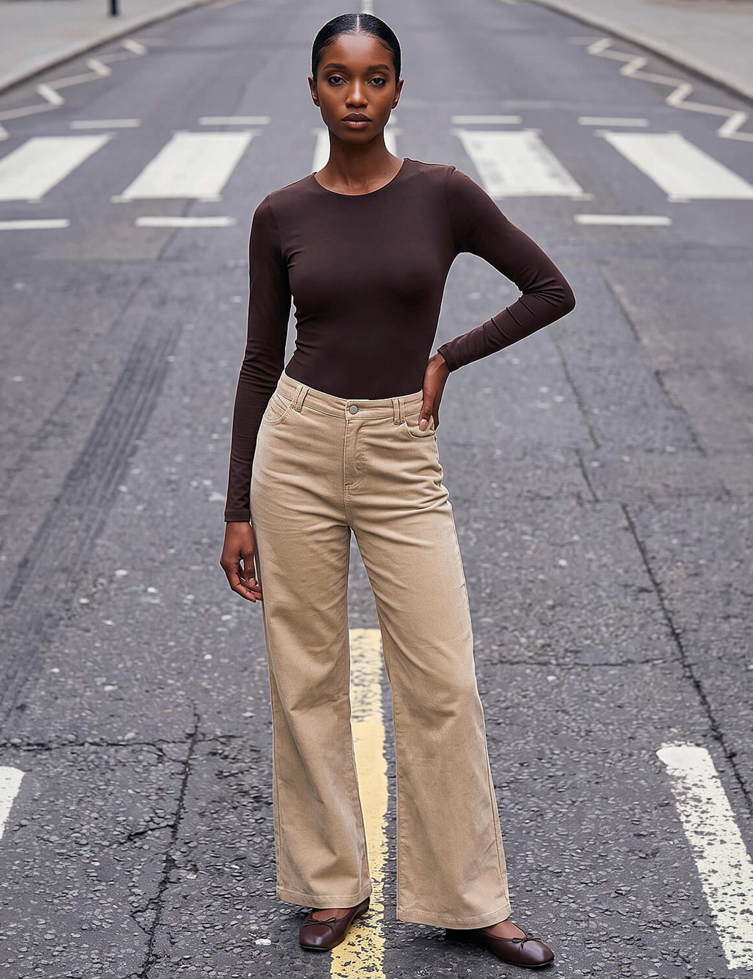 Petite Cotton Rich Cord Wide Leg Trousers 2 of 4