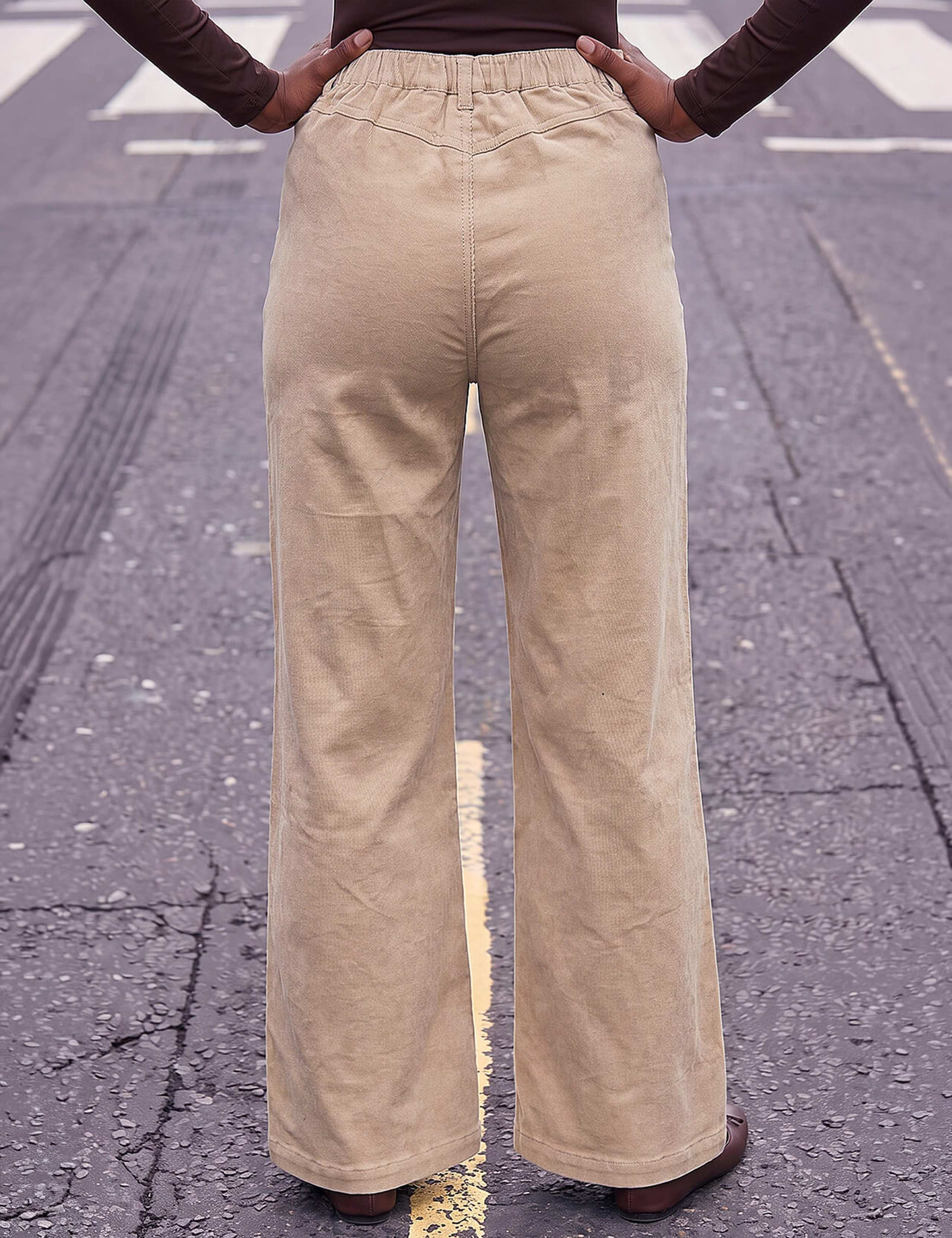 Petite Cotton Rich Cord Wide Leg Trousers 3 of 4