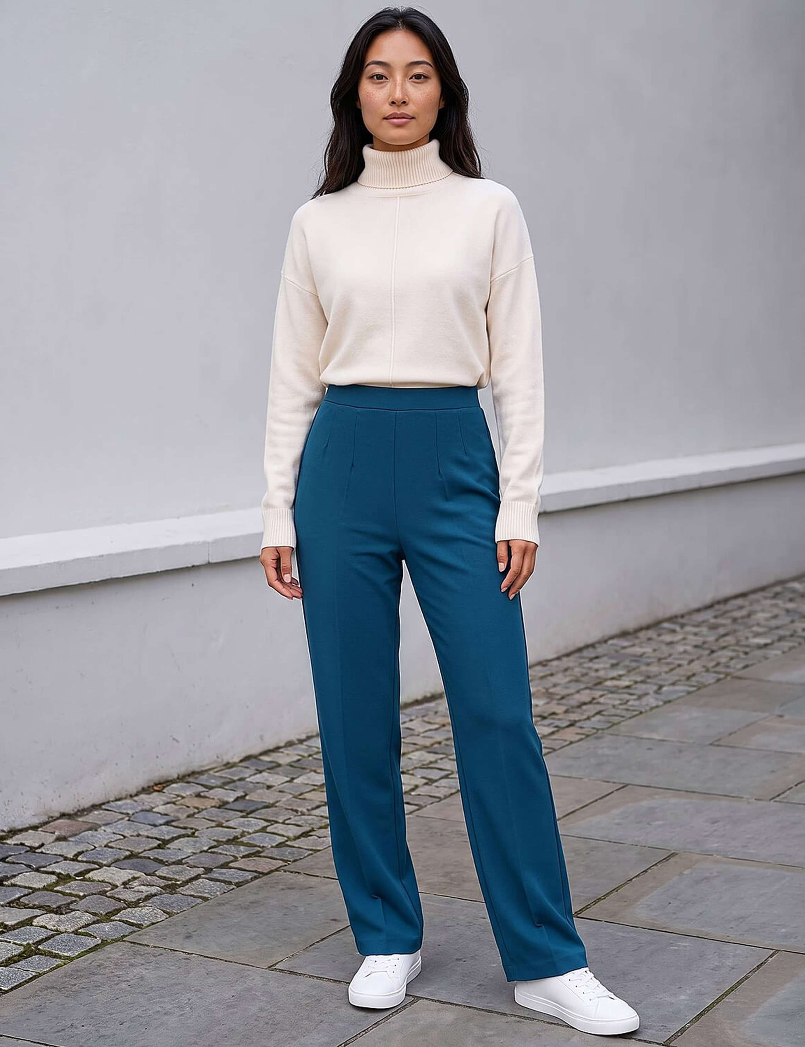Petite Straight Leg Ponte Trousers 3 of 4