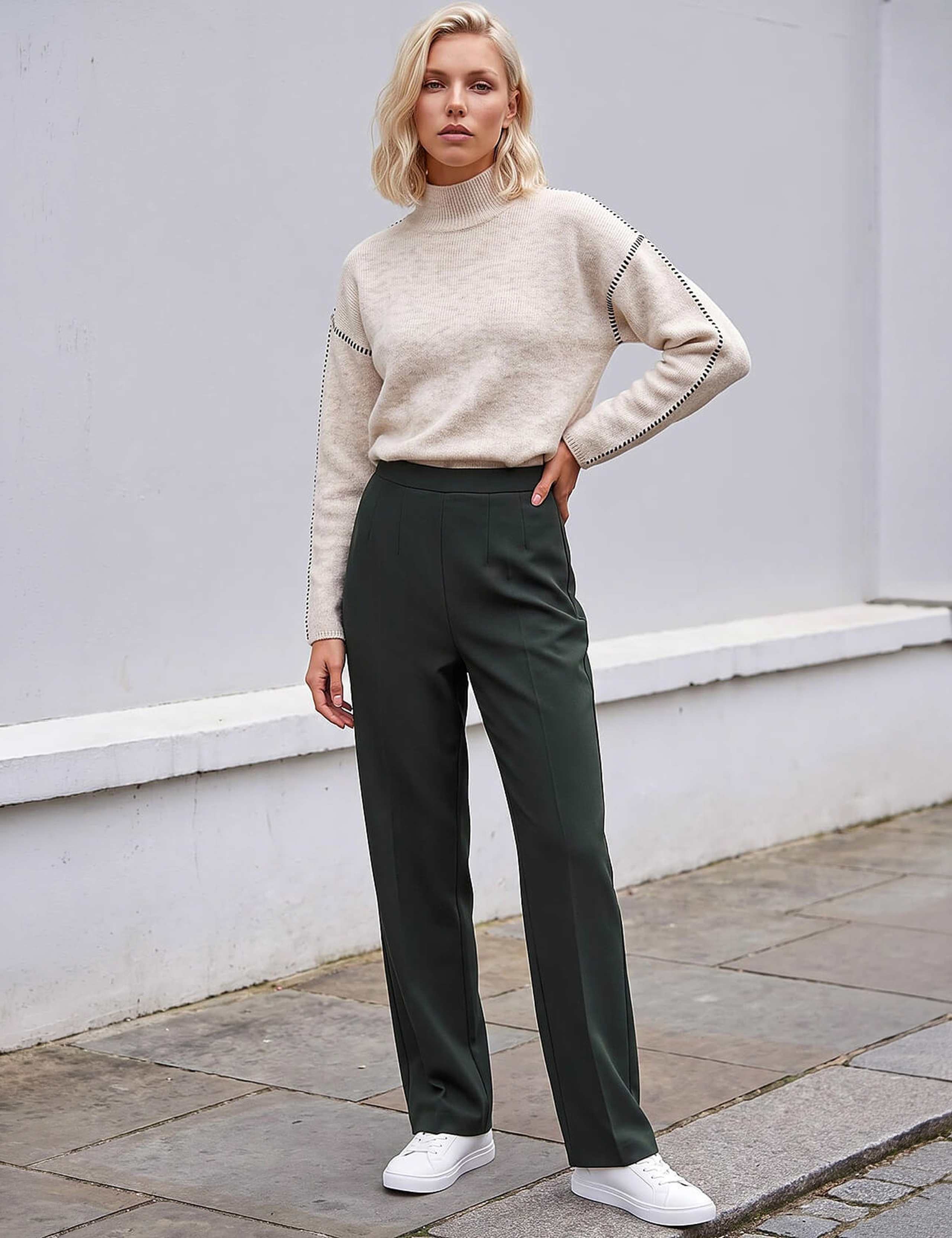 Petite Straight Leg Ponte Trousers 3 of 4